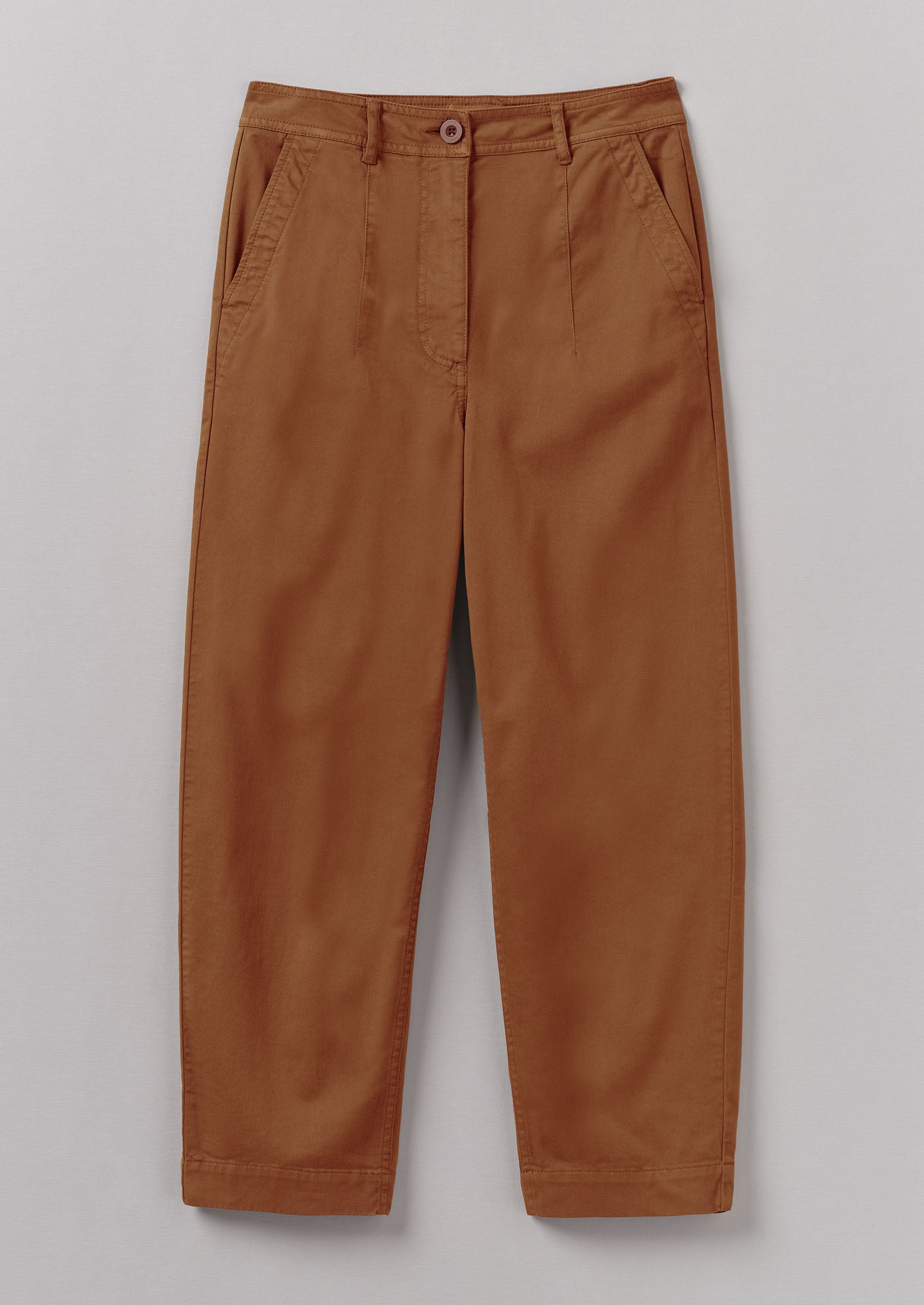 Darted Cotton Twill Trousers | Russet