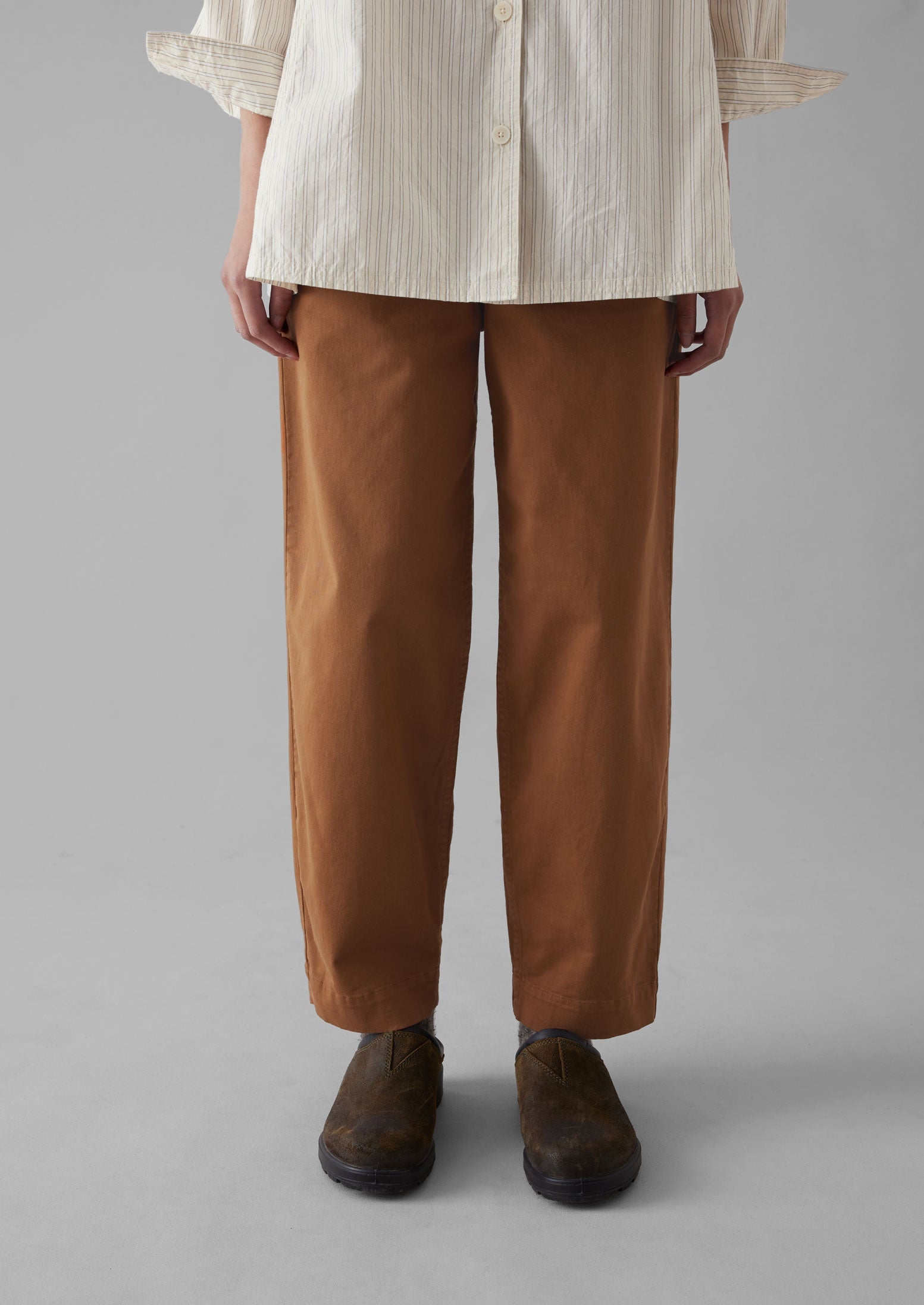 Darted Cotton Twill Trousers | Russet 3 Darted Cotton Twill Trousers | Russet