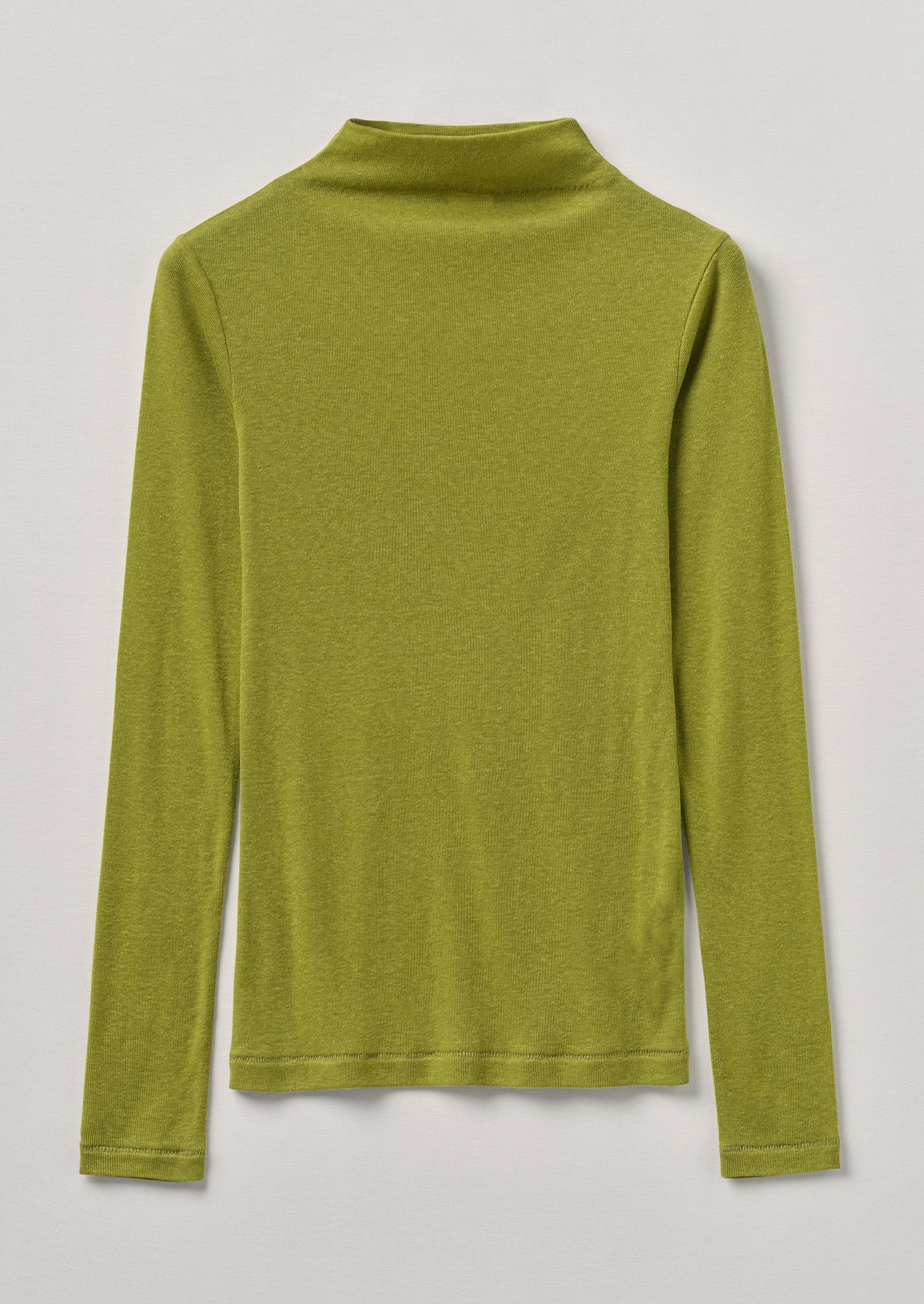 Aster High Neck Wool Lyocell Tee | Pea
