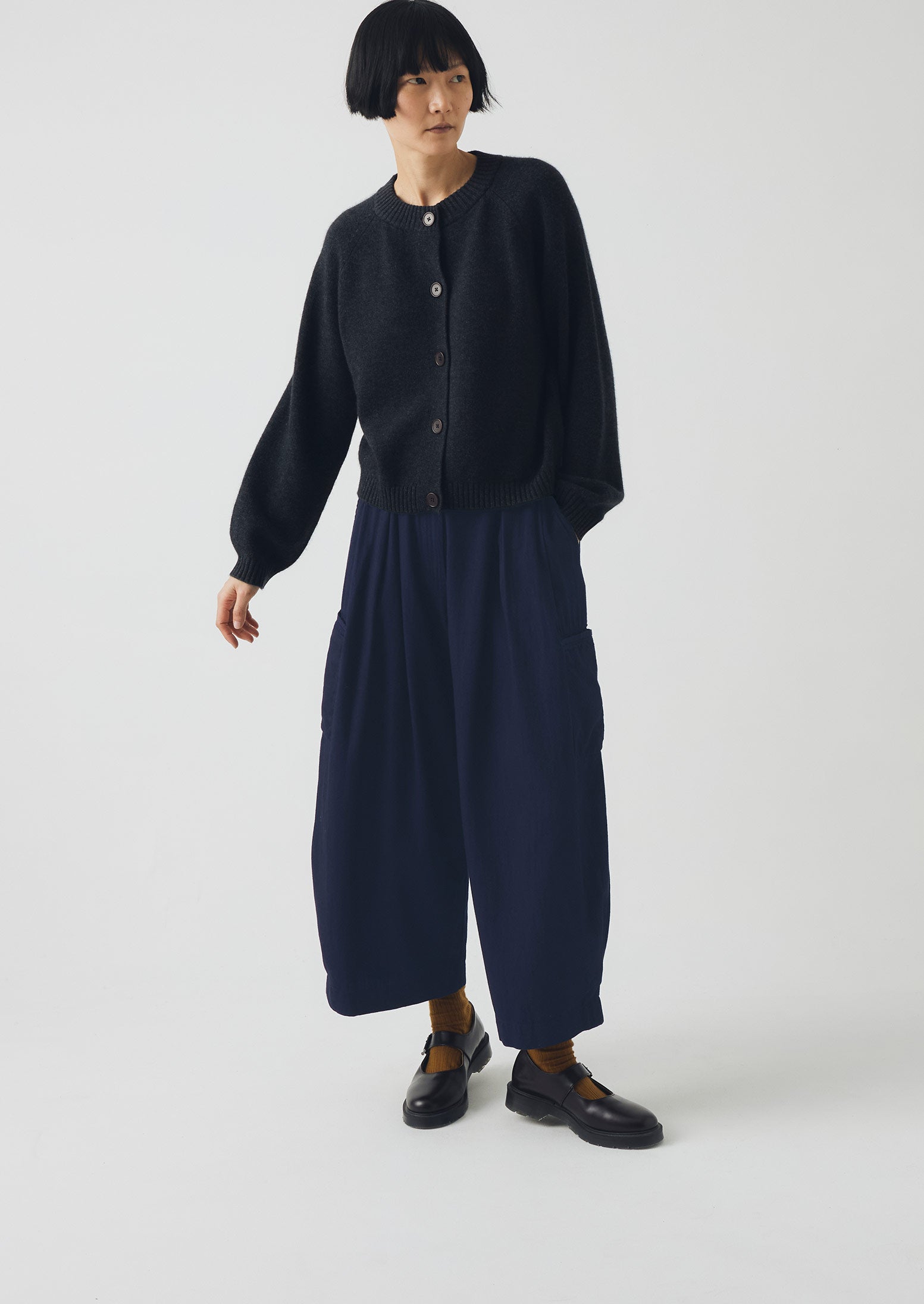 Cotton Twill Wide Leg Trousers | Indigo 3 Cotton Twill Wide Leg Trousers | Indigo