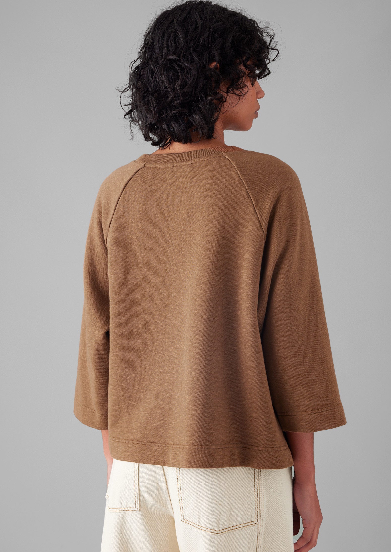 Loopback Cotton Jersey Sweater | Brown Anise 5 Loopback Cotton Jersey Sweater | Brown Anise