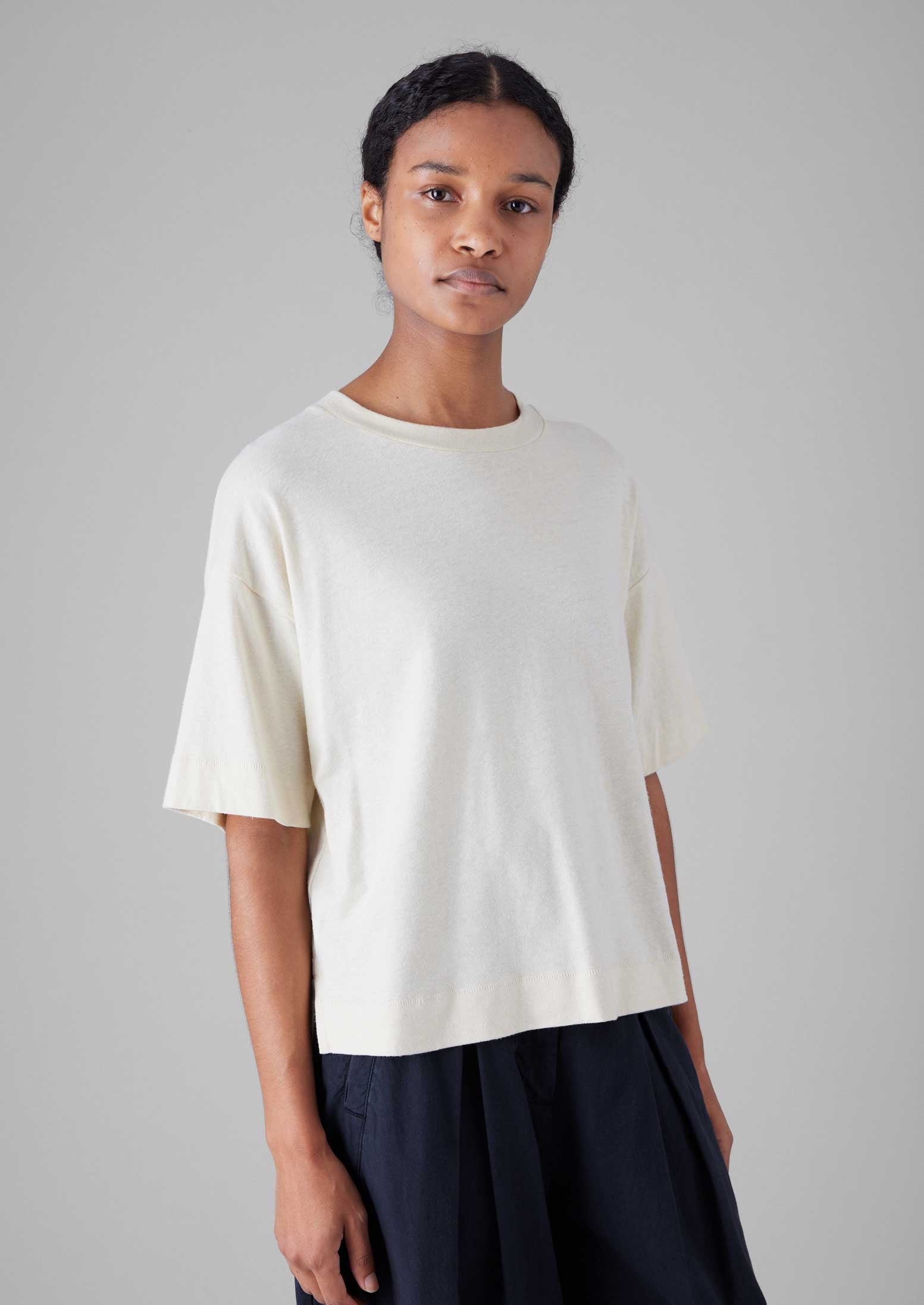 Cotton Hemp Boxy Tee | Ecru 3 Cotton Hemp Boxy Tee | Ecru
