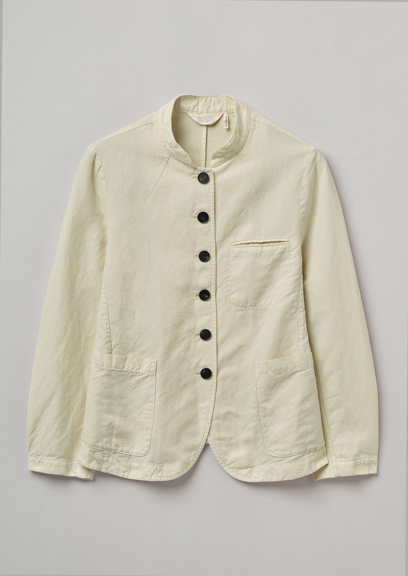 Cotton Linen Neat Jacket | Parchment