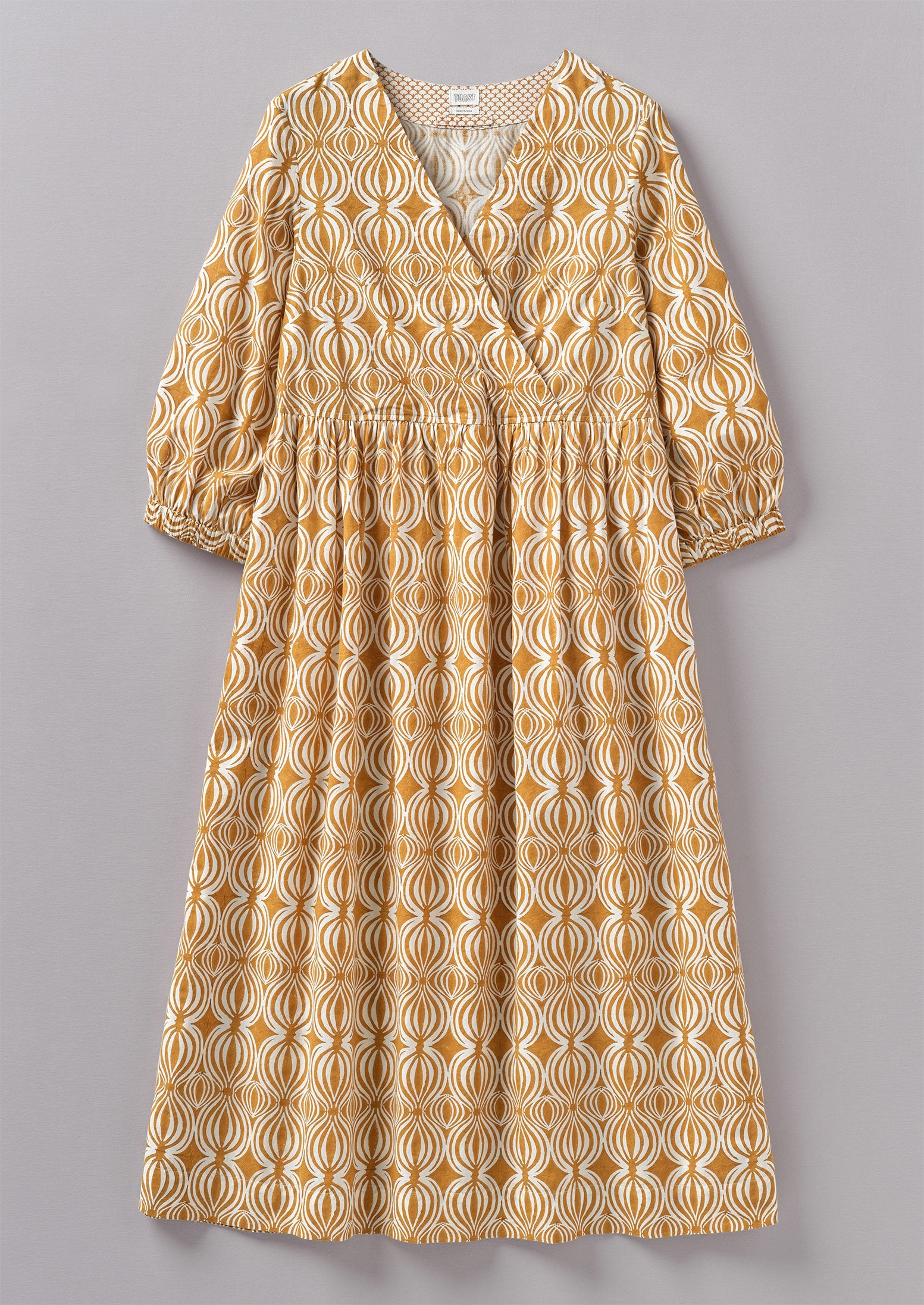 Cross Front Seed Pod Block Print Dress | Gorse