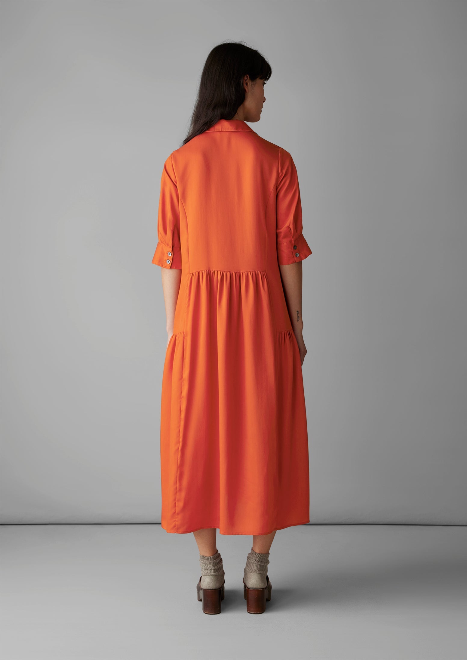 Tiered Twill Shirt Dress | Nasturtium 9 Tiered Twill Shirt Dress | Nasturtium