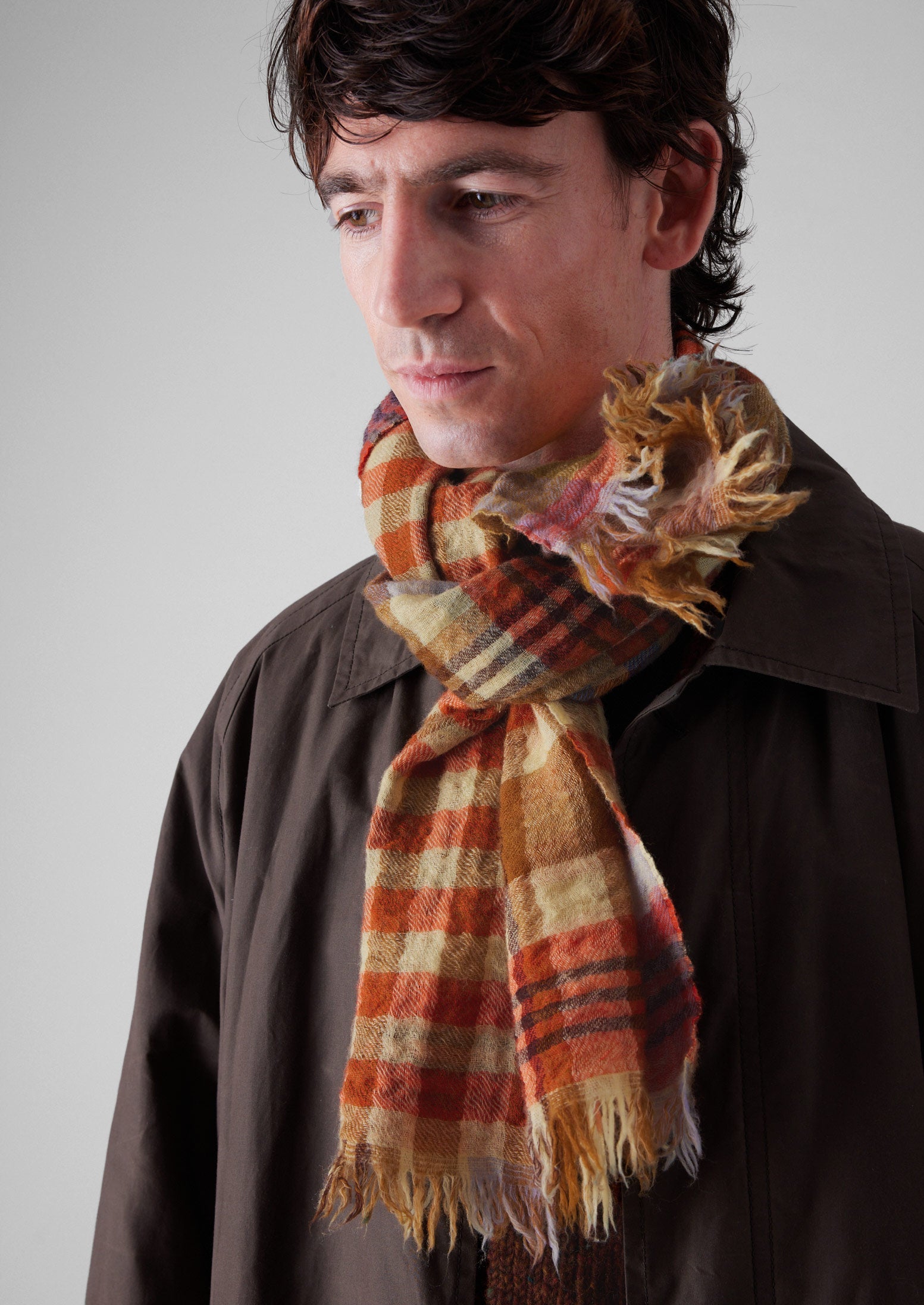 Dual Check Handwoven Knot Scarf | Primrose Yellow/Multi 6 Dual Check Handwoven Knot Scarf | Primrose Yellow/Multi