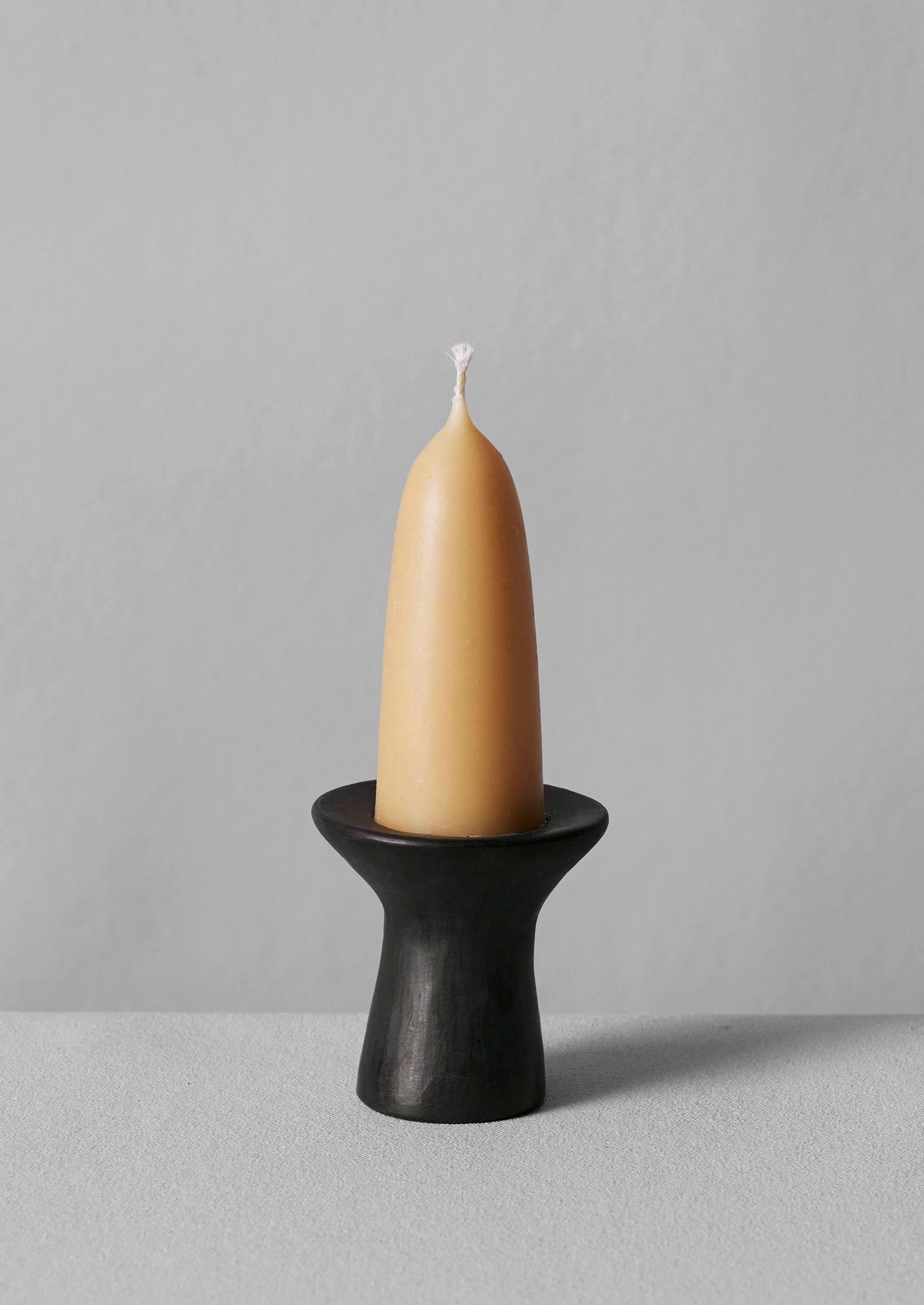 Longpi Stubby Candle Holder | Black Clay 3 Longpi Stubby Candle Holder | Black Clay