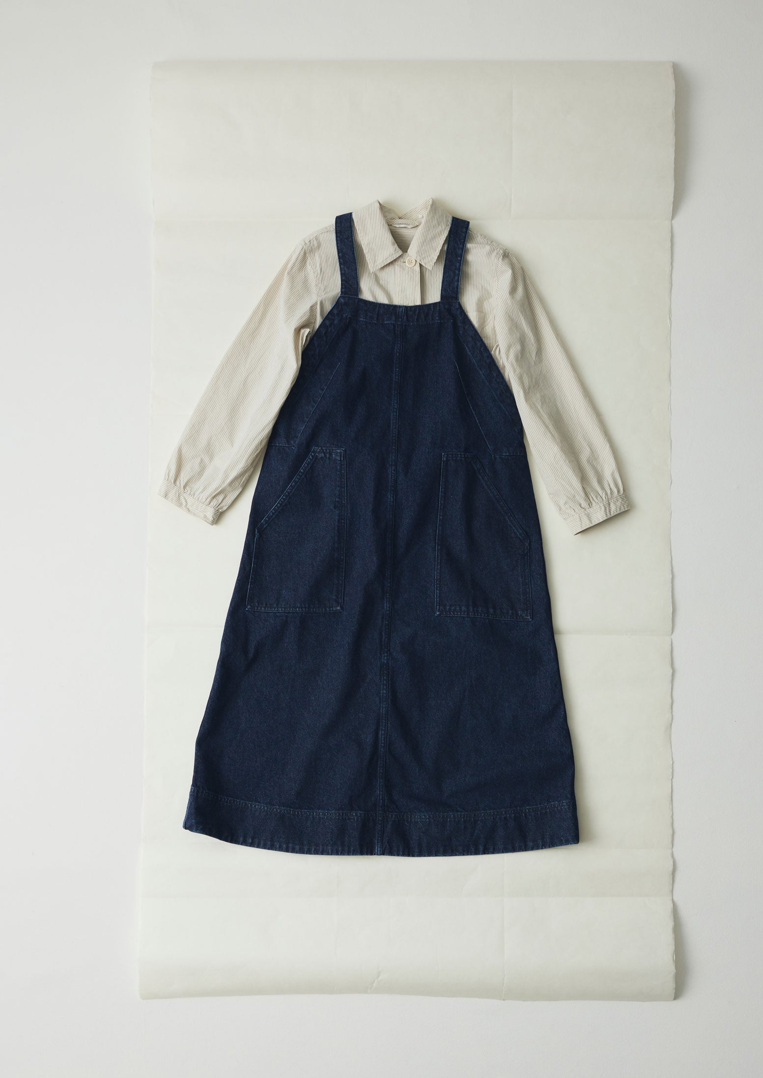 Patch Pocket Denim Dungaree Dress | Indigo