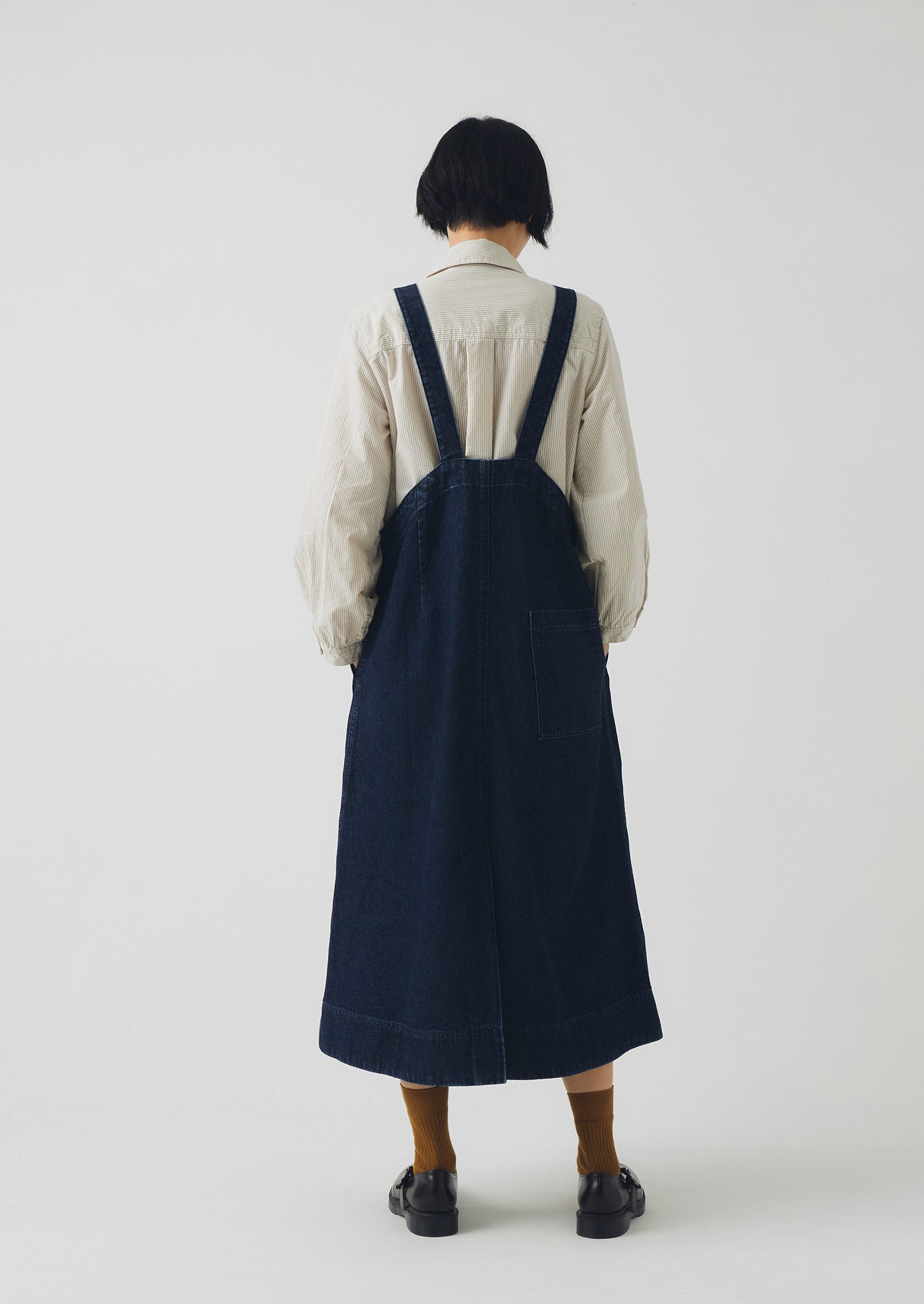 Patch Pocket Denim Dungaree Dress | Indigo 5 Patch Pocket Denim Dungaree Dress | Indigo