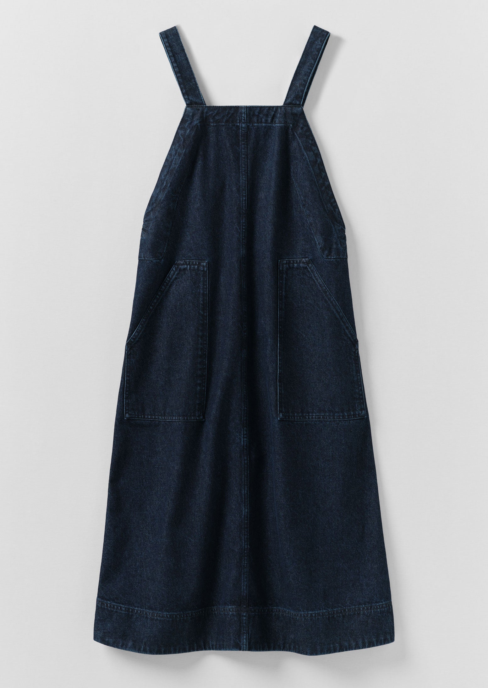Patch Pocket Denim Dungaree Dress | Indigo 7 Patch Pocket Denim Dungaree Dress | Indigo