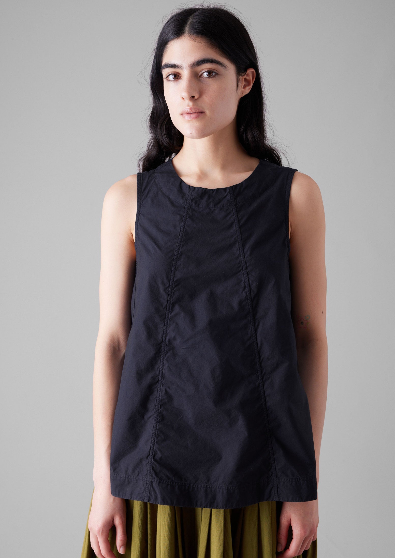 Panelled Cotton Poplin Top | Ink 5 Panelled Cotton Poplin Top | Ink
