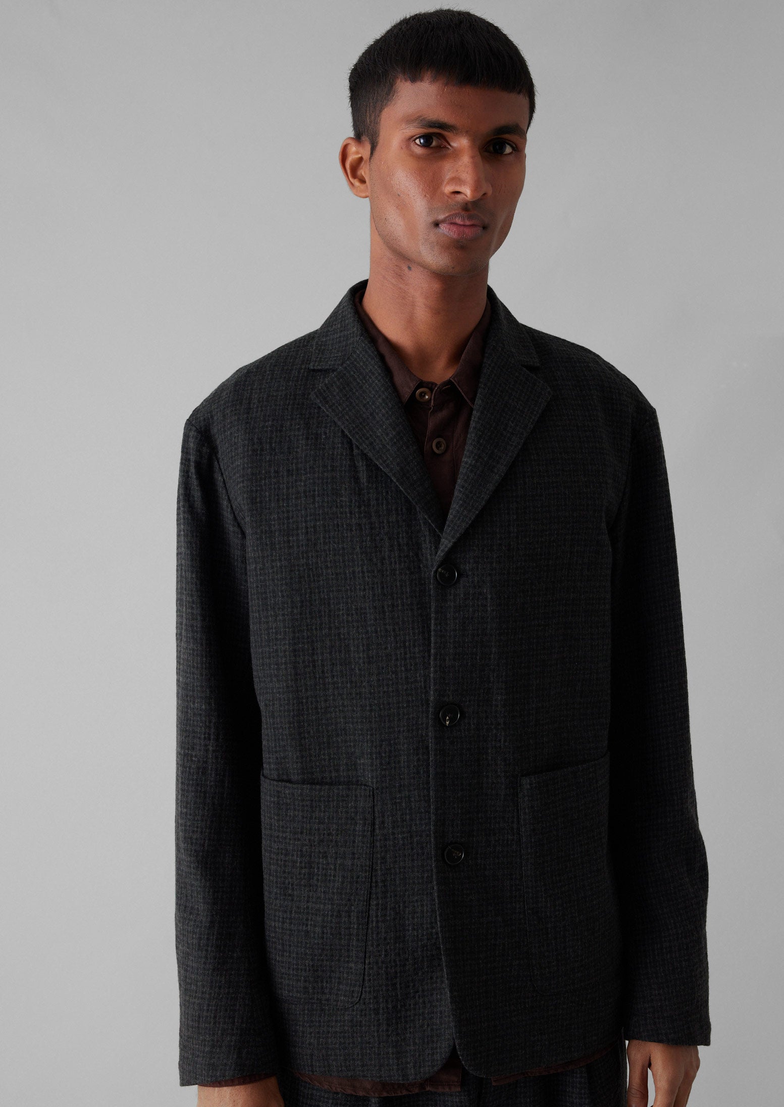 Seersucker Wool Cotton Blazer | Carbon 4 Seersucker Wool Cotton Blazer | Carbon