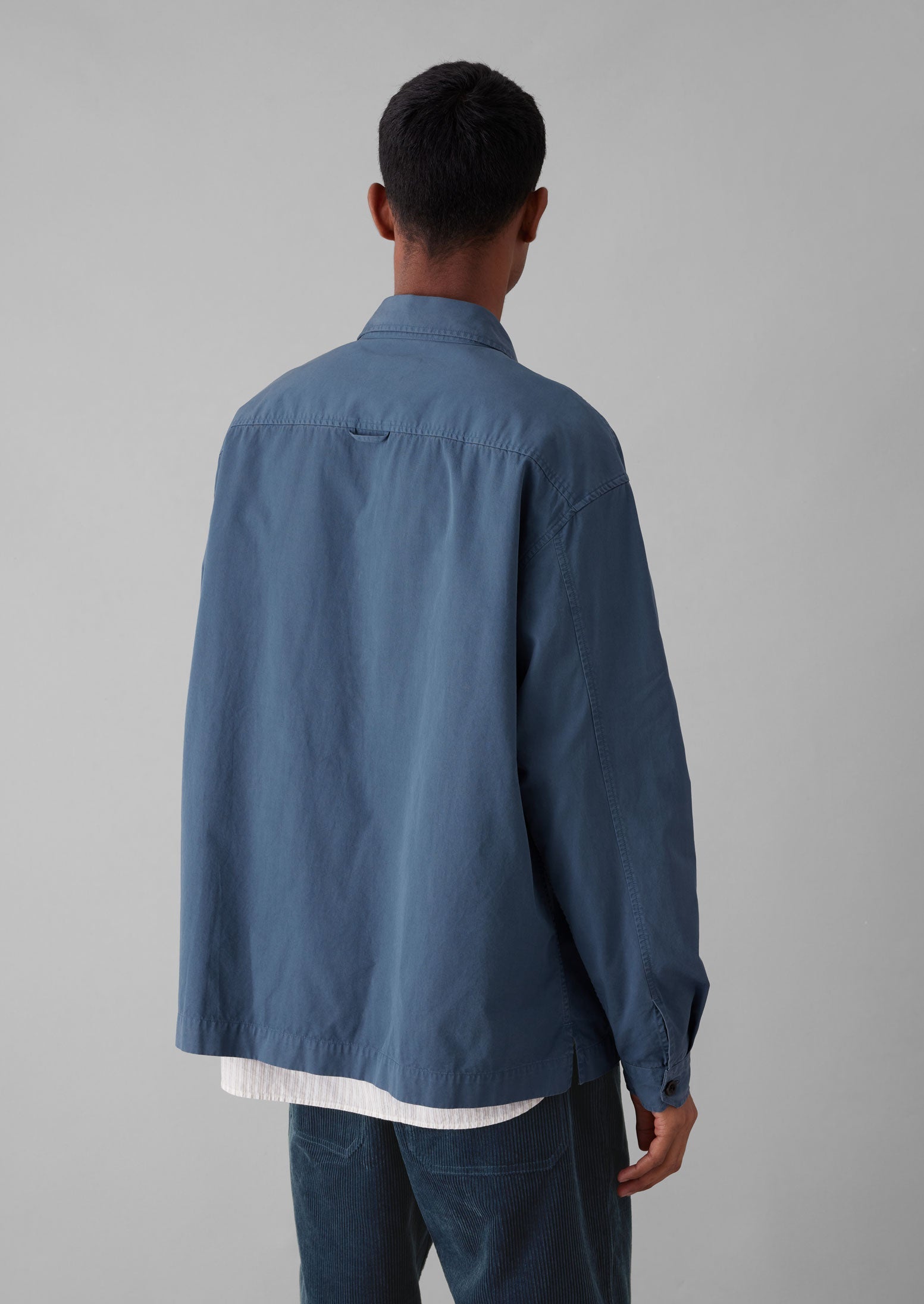 Garment Dyed Cotton Twill Shirt | Slate Blue 5 Garment Dyed Cotton Twill Shirt | Slate Blue