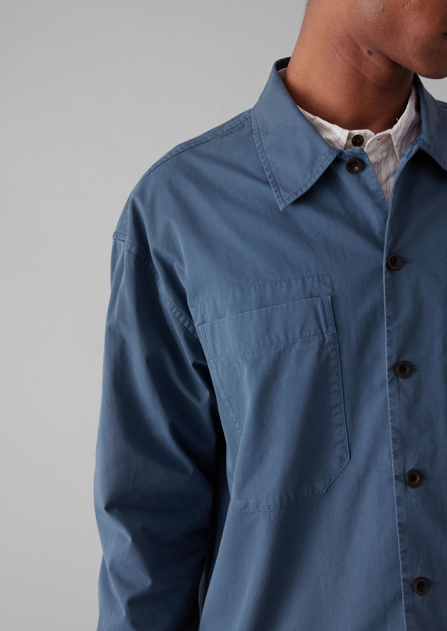 Garment Dyed Cotton Twill Shirt | Slate Blue 6 Garment Dyed Cotton Twill Shirt | Slate Blue