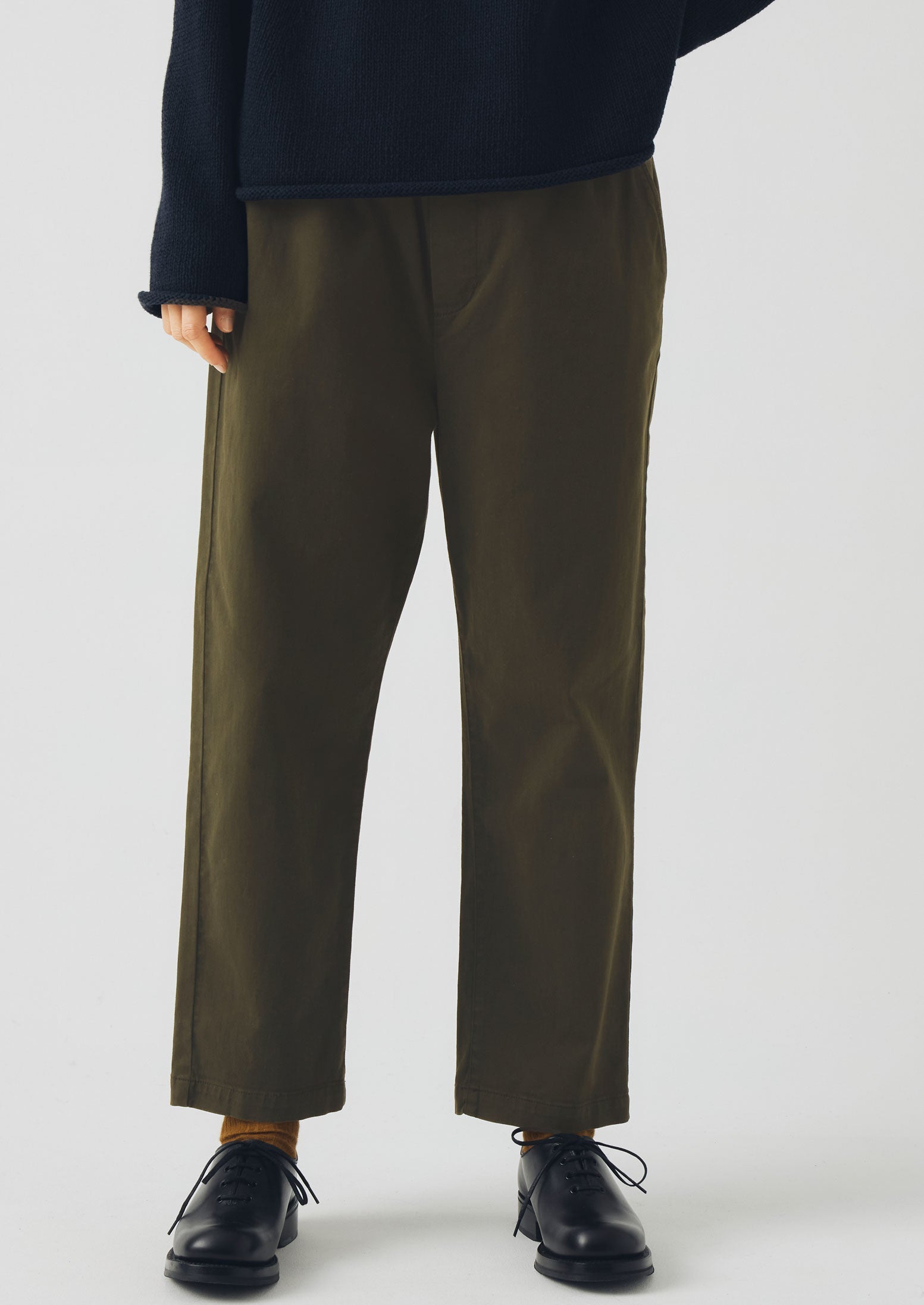 Gabi Cotton Pull On Trousers | Loden 3 Gabi Cotton Pull On Trousers | Loden