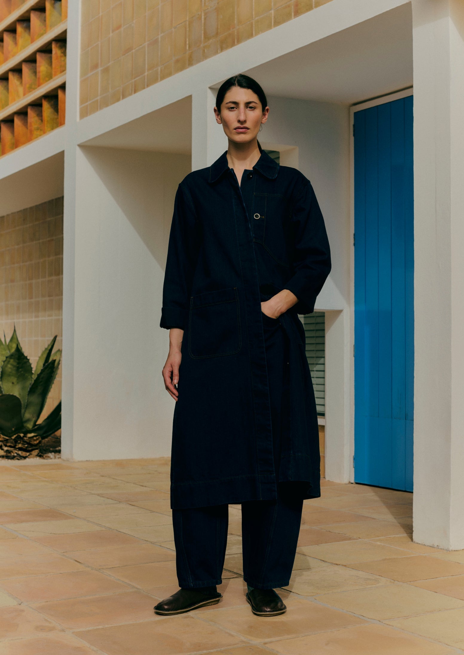 Patch Pocket Japanese Denim Coat | Indigo 3 Patch Pocket Japanese Denim Coat | Indigo