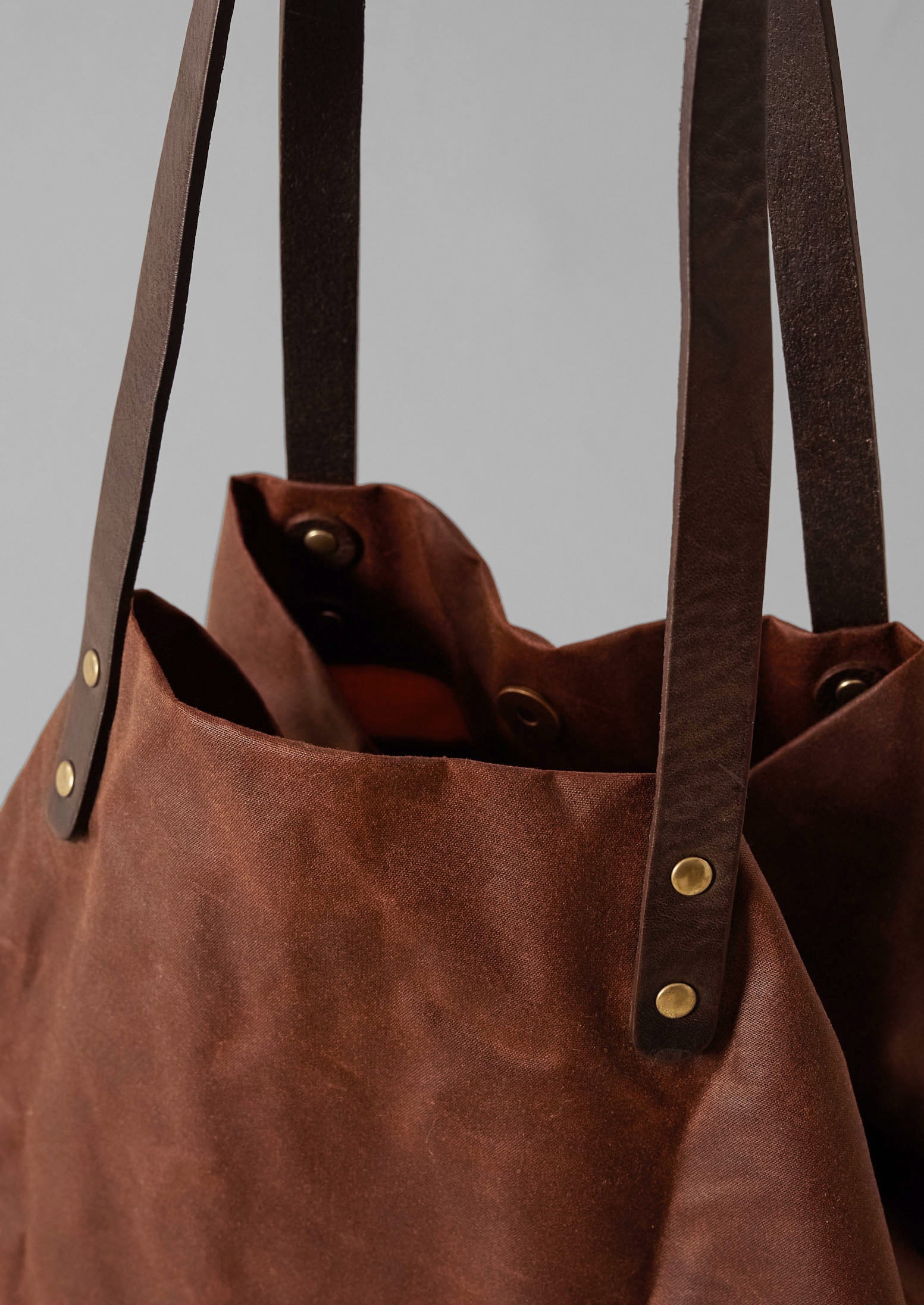 Kate Sheridan Waxed Cotton Tote | Chestnut 5 Kate Sheridan Waxed Cotton Tote | Chestnut