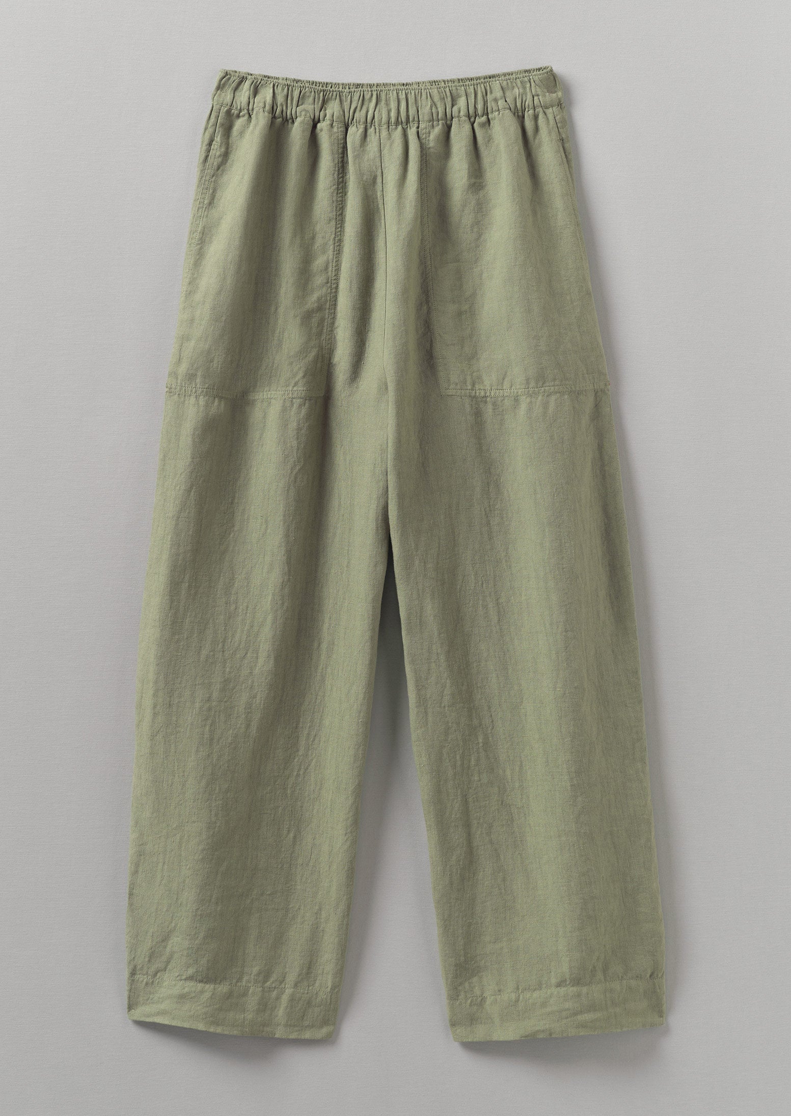 Garment Dyed Linen Barrel Leg Trousers | Salvia