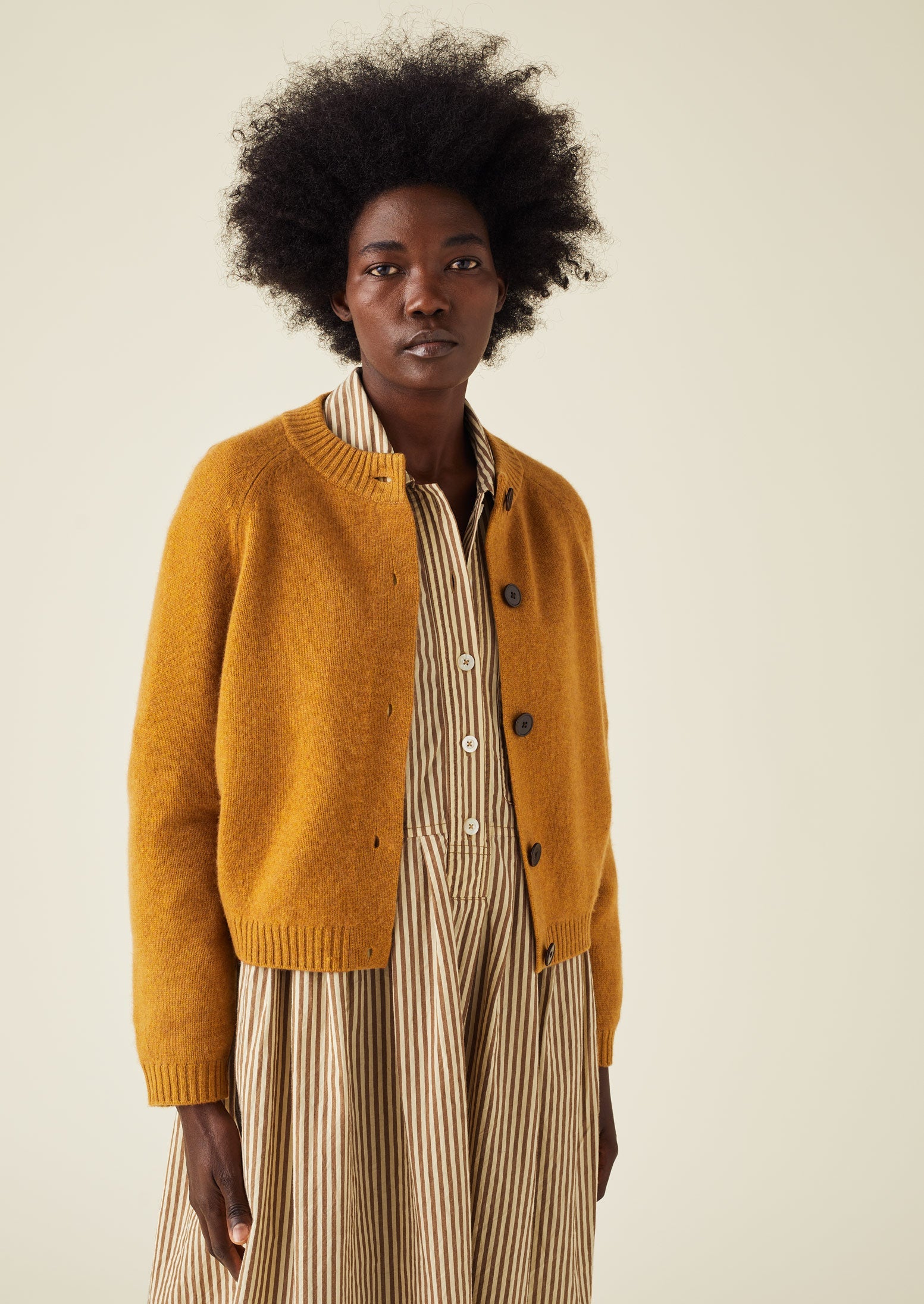 Eden Wool Cashmere Raglan Cardigan | Ginger Melange 3 Eden Wool Cashmere Raglan Cardigan | Ginger Melange