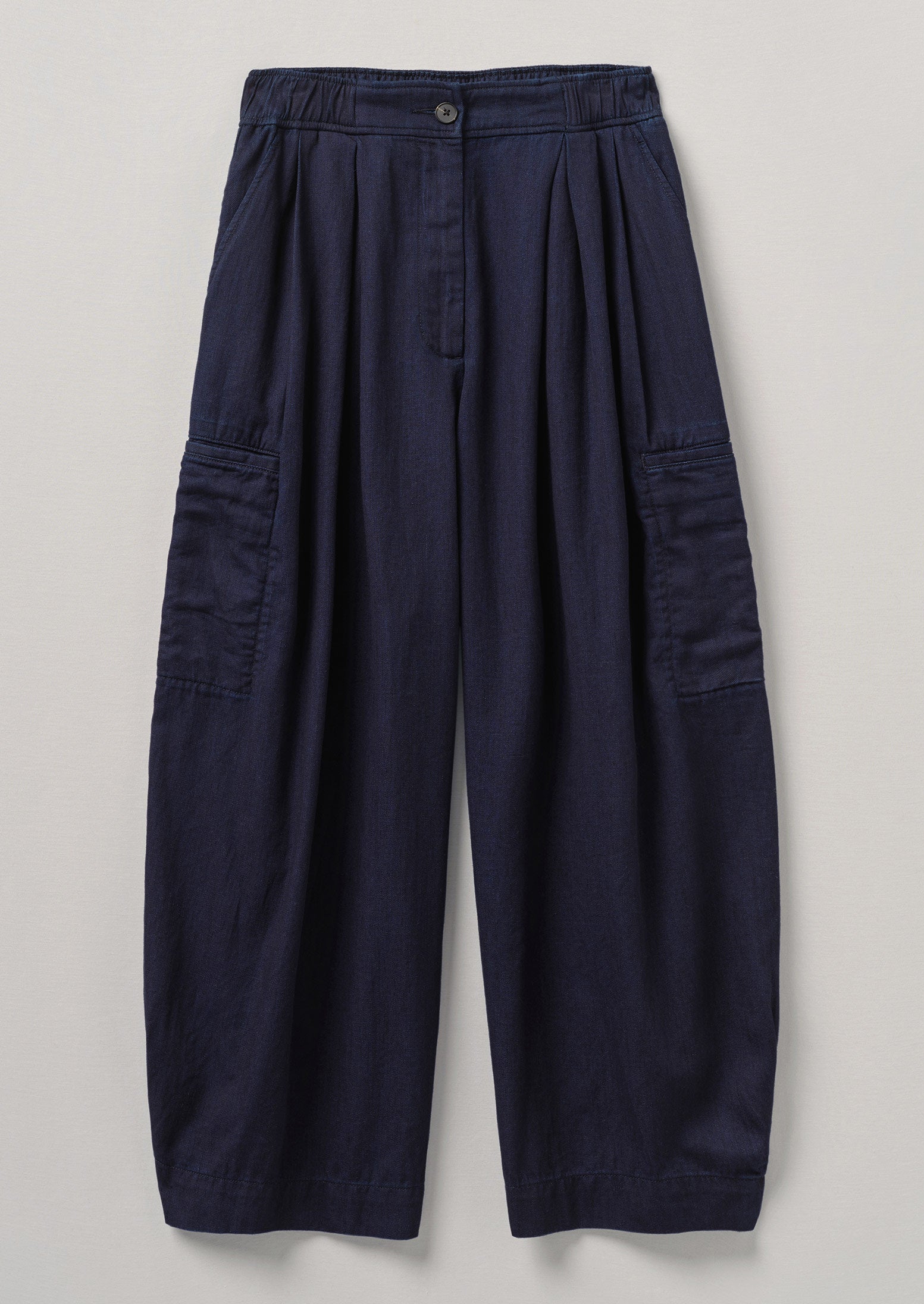 Indigo Twill Wide Leg Trousers | Indigo