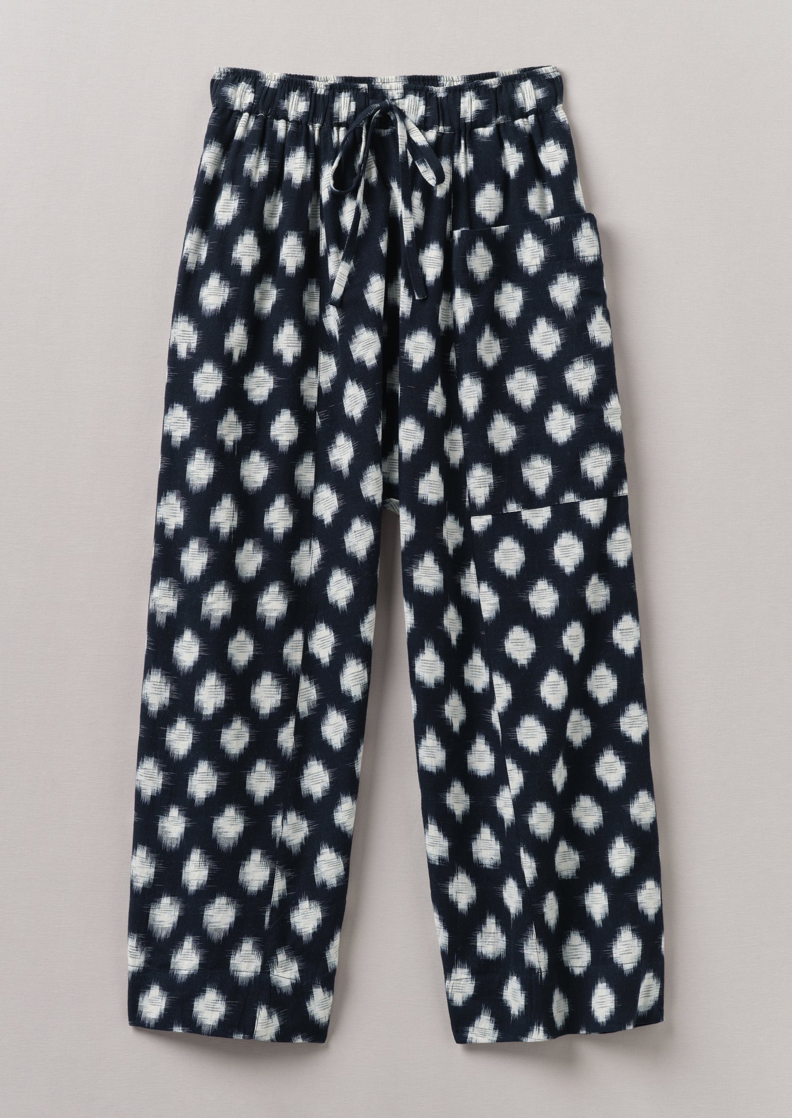 Crosshatch Ikat Pull On Trousers | Indigo Blue