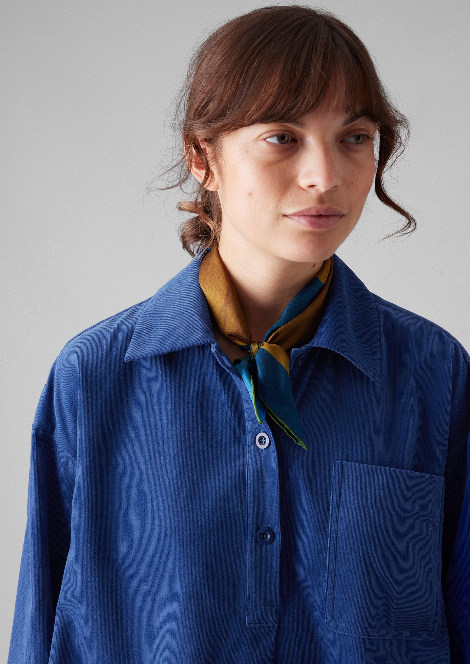 Patch Pocket Organic Needlecord Shirt | French Blue 5 Patch Pocket Organic Needlecord Shirt | French Blue