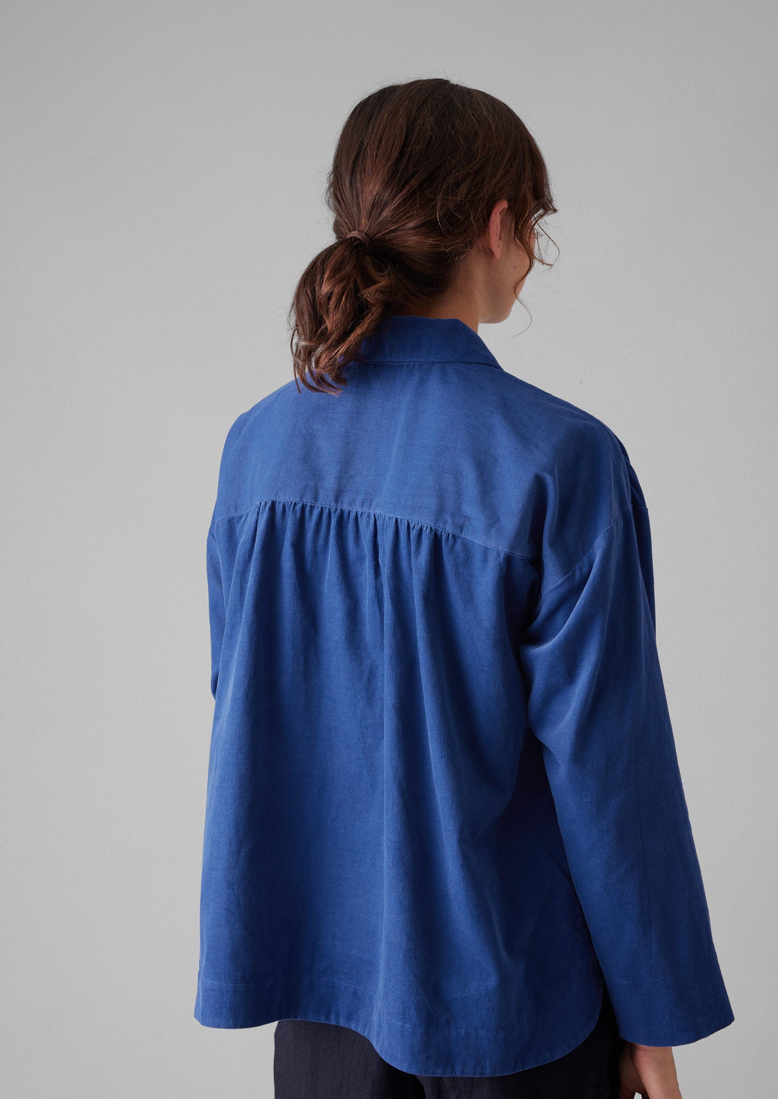 Patch Pocket Organic Needlecord Shirt | French Blue 6 Patch Pocket Organic Needlecord Shirt | French Blue