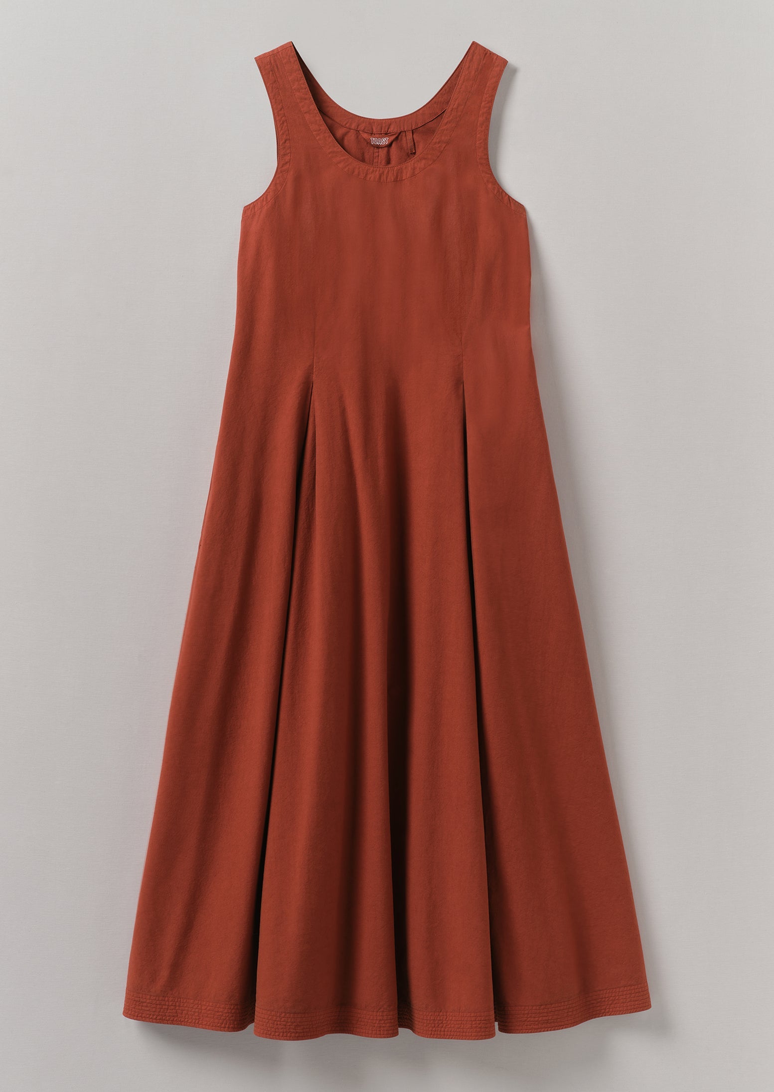 Cotton Poplin Sun Dress | Brick