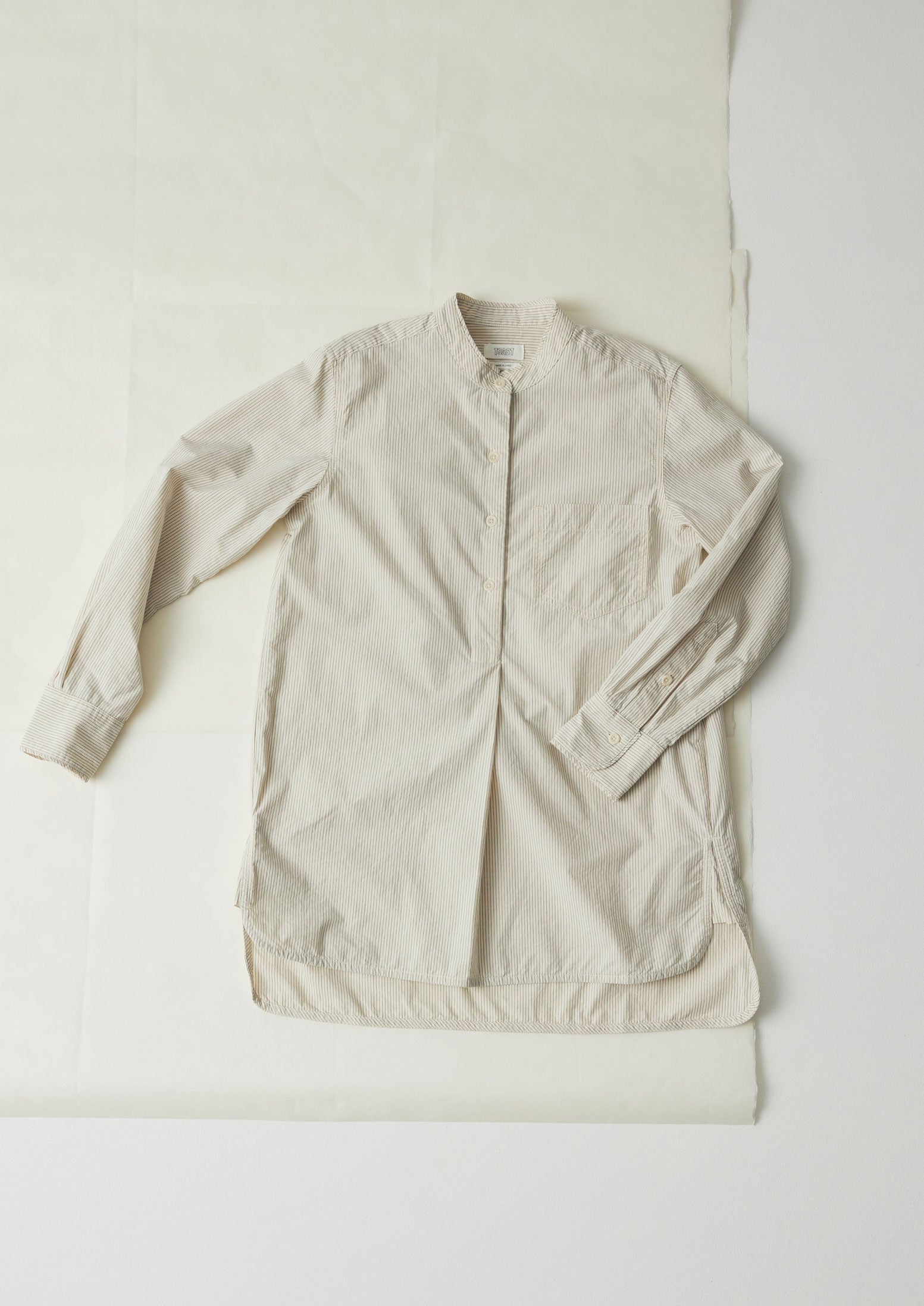 Taro Stripe Organic Cotton Shirt | Sunwashed Blue