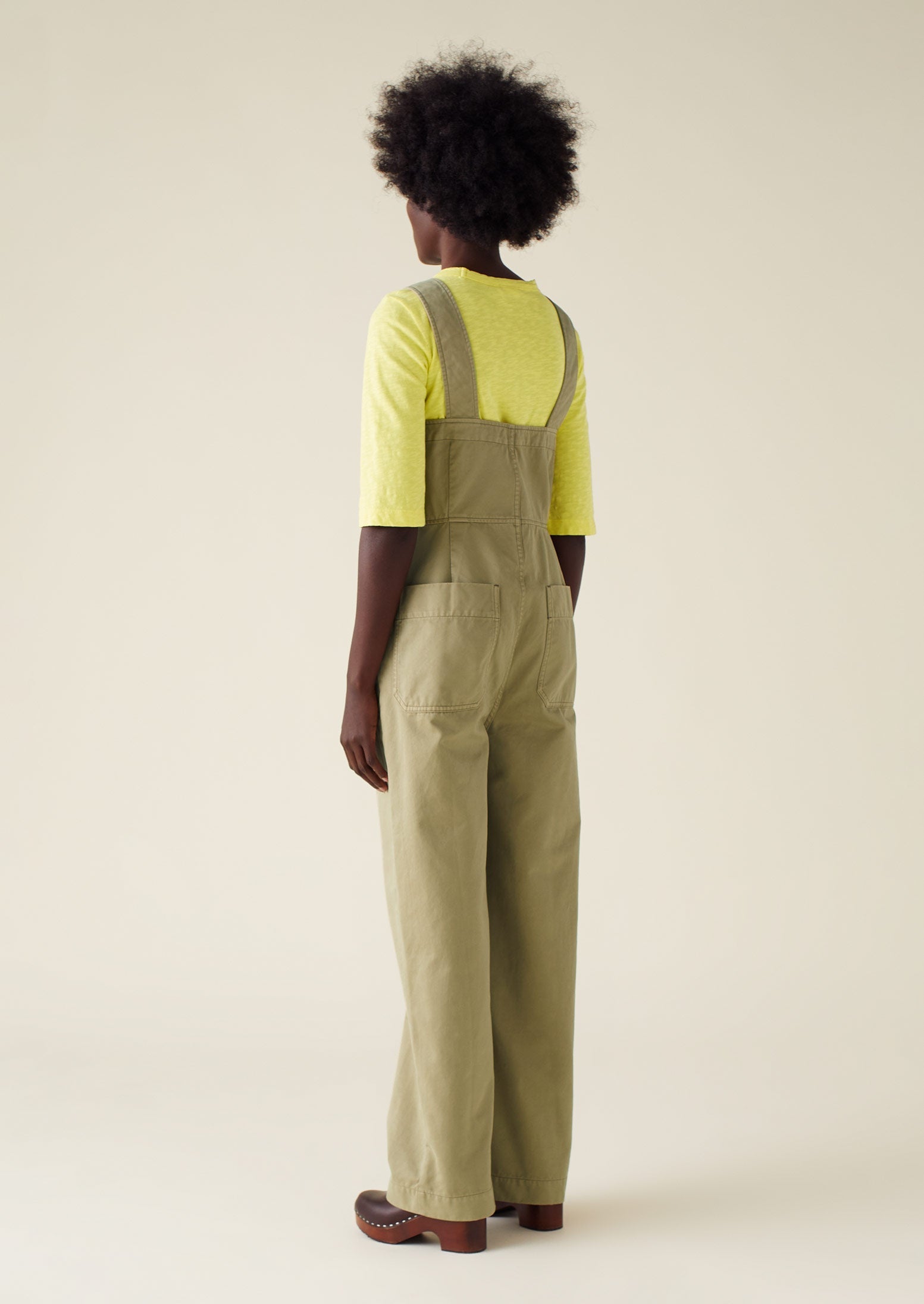 Herringbone Cotton Dungarees | Stone 6 Herringbone Cotton Dungarees | Stone