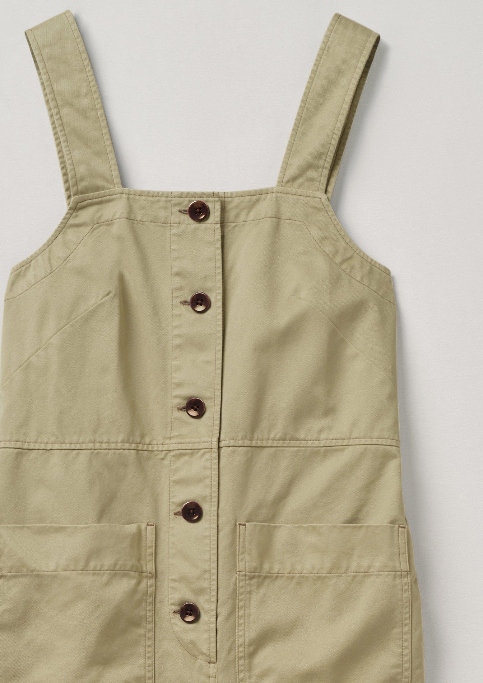 Herringbone Cotton Dungarees | Stone 8 Herringbone Cotton Dungarees | Stone