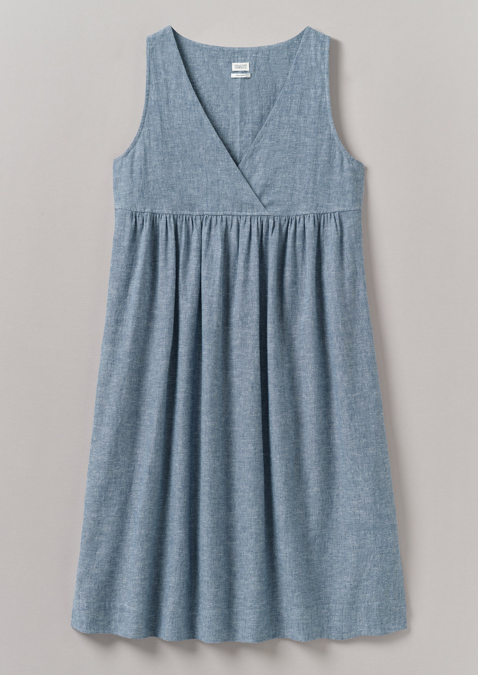 Lightweight Linen Cotton Lounge Dress | Dusty Blue