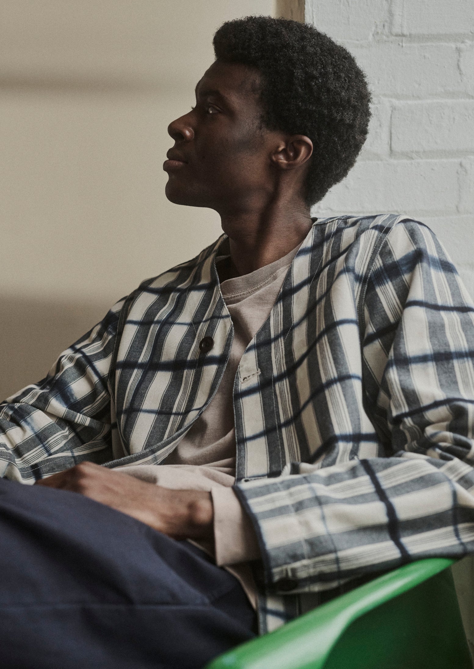 Edo Stripe Clamp Dyed Jacket | Indigo/Ivory 5 Edo Stripe Clamp Dyed Jacket | Indigo/Ivory