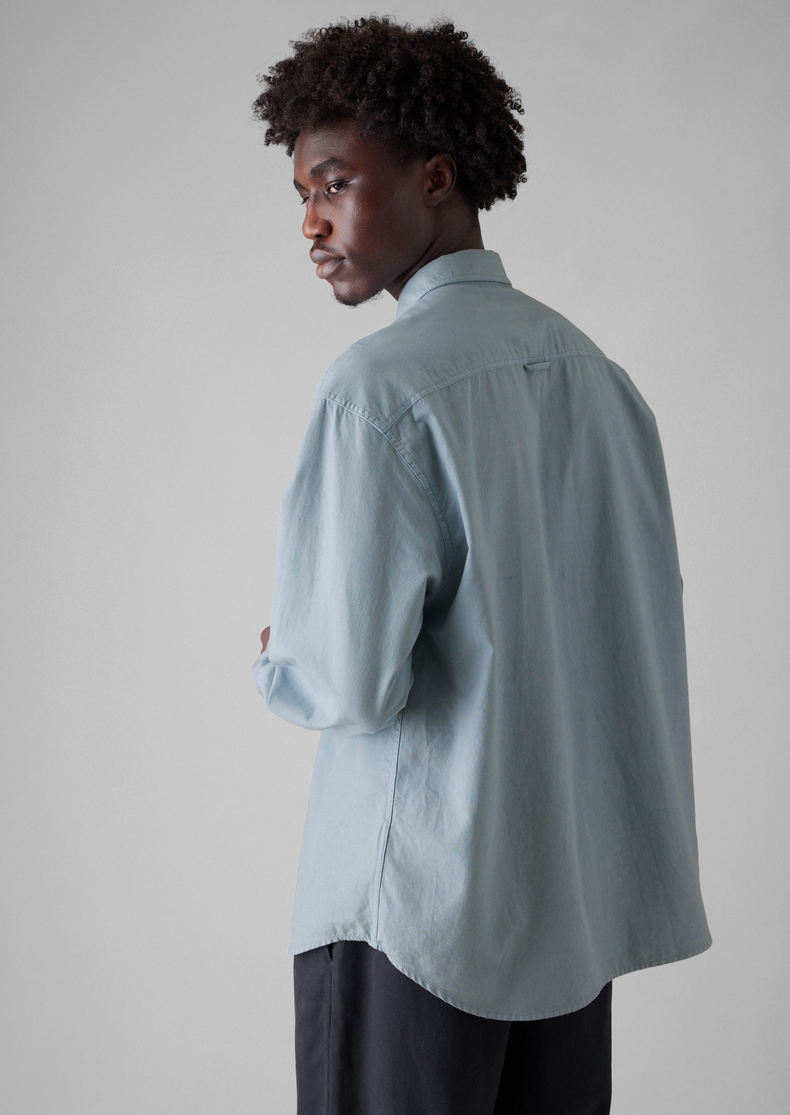 Garment Dyed Oxford Workwear Shirt | Mist Blue 3 Garment Dyed Oxford Workwear Shirt | Mist Blue