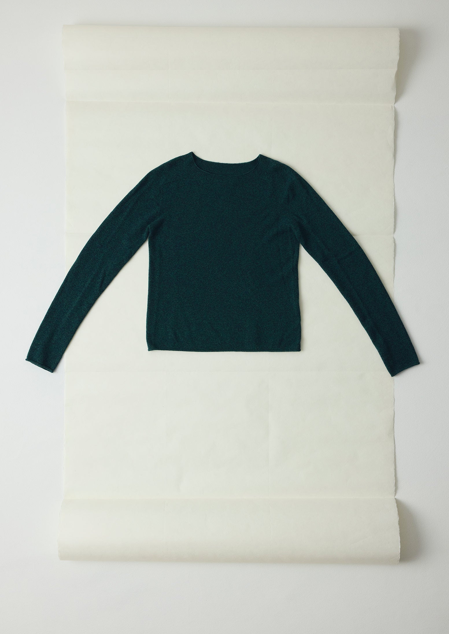 Wool Cashmere Neat Sweater | Forest Marl
