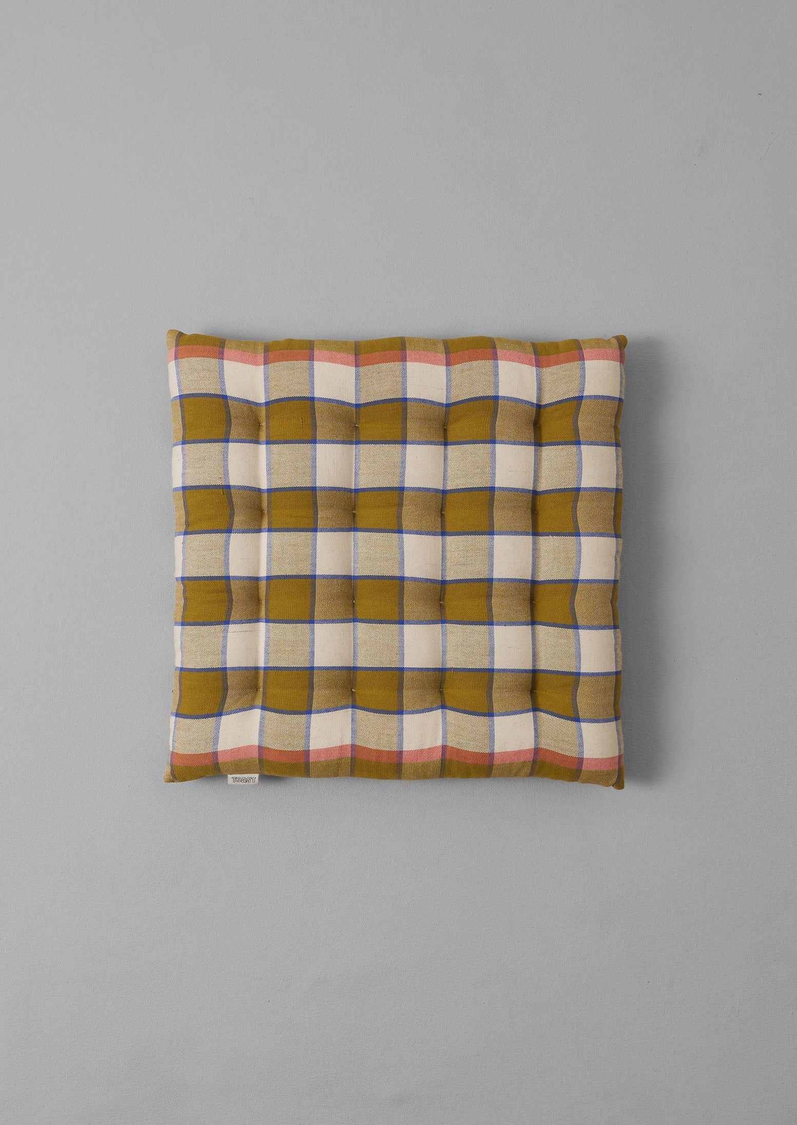 Priya Check Chair Cushion | Kelp