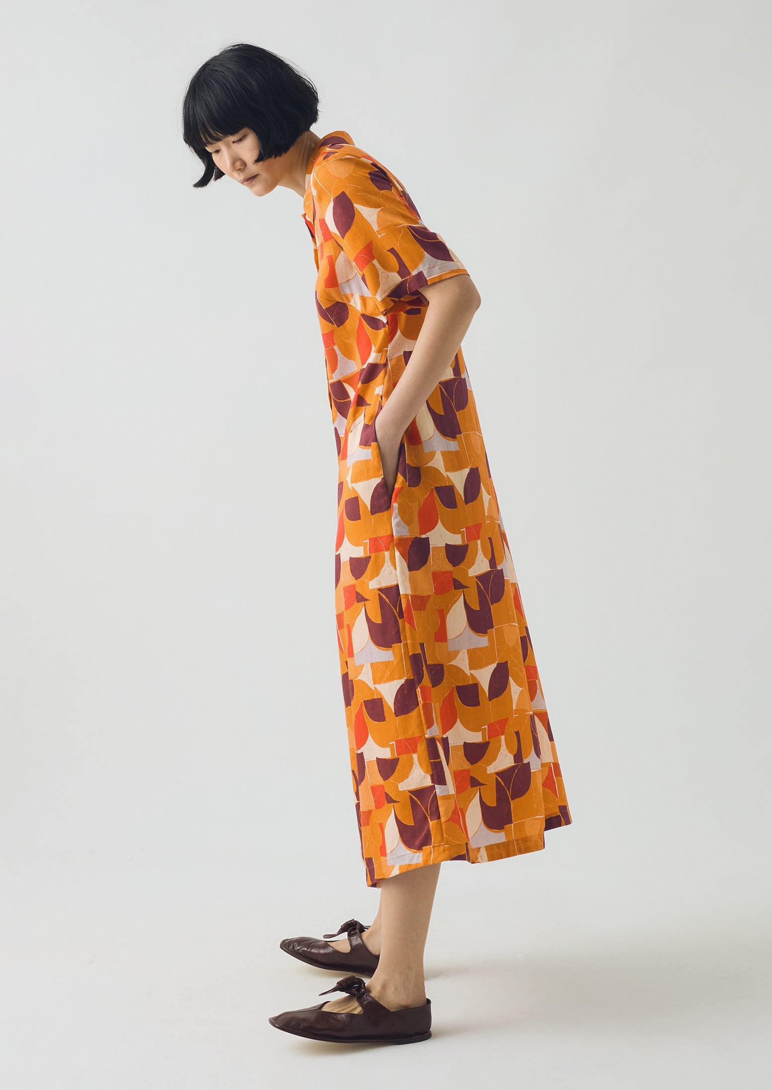 Paintbox Print Fluid Shirt Dress | Ginger 3 Paintbox Print Fluid Shirt Dress | Ginger