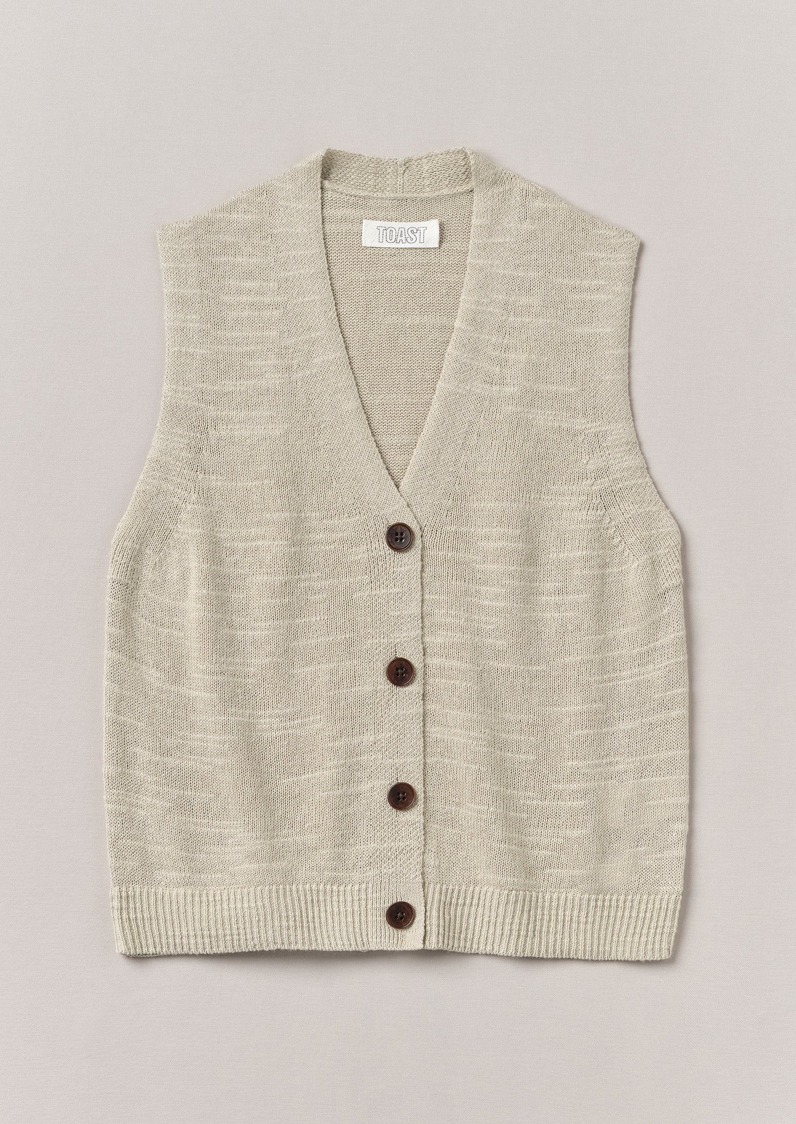 Fine Linen Cotton Knitted Tank | Parchment