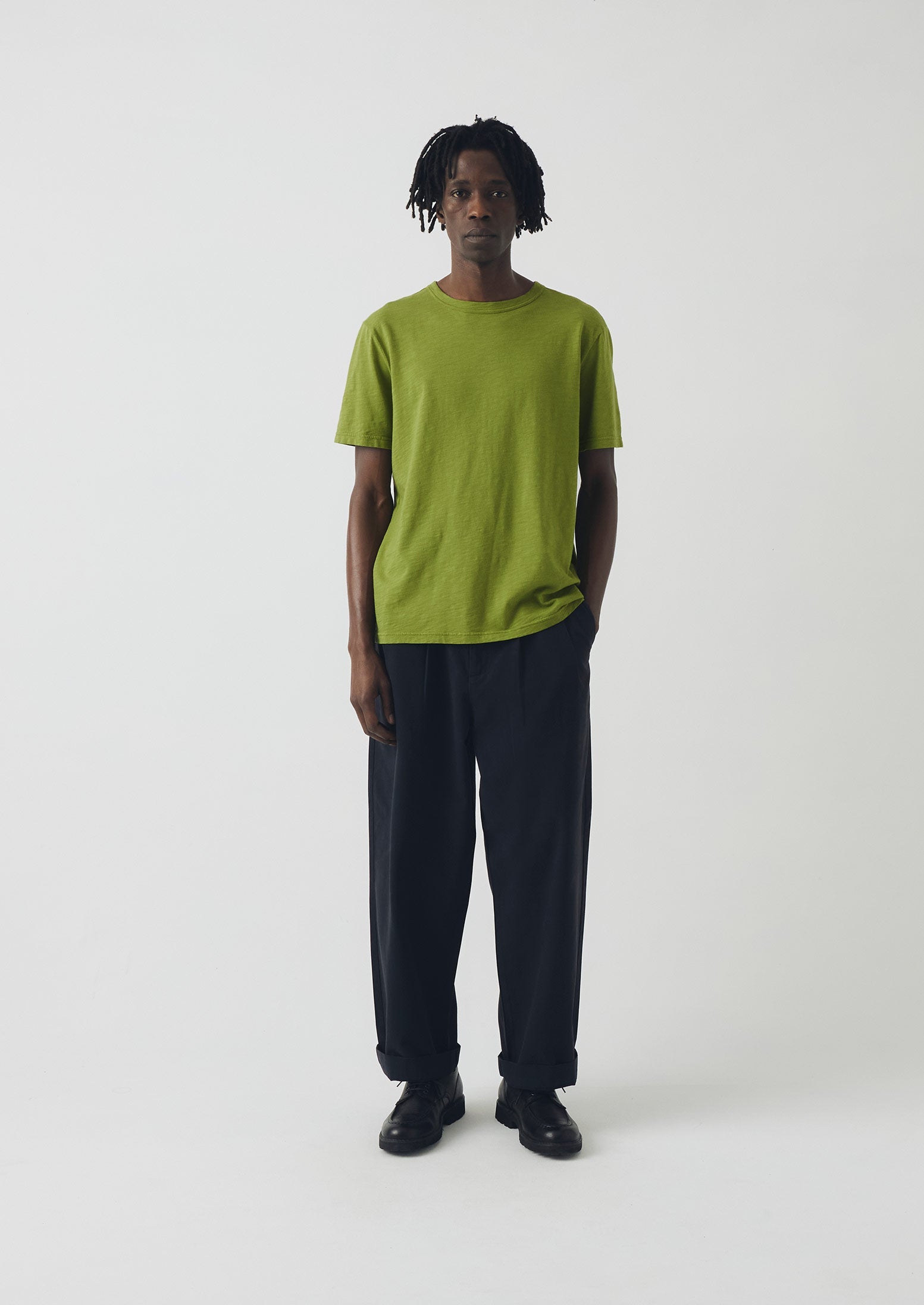 Theo Organic Cotton Short Sleeve Tee | Calla Green 4 Theo Organic Cotton Short Sleeve Tee | Calla Green