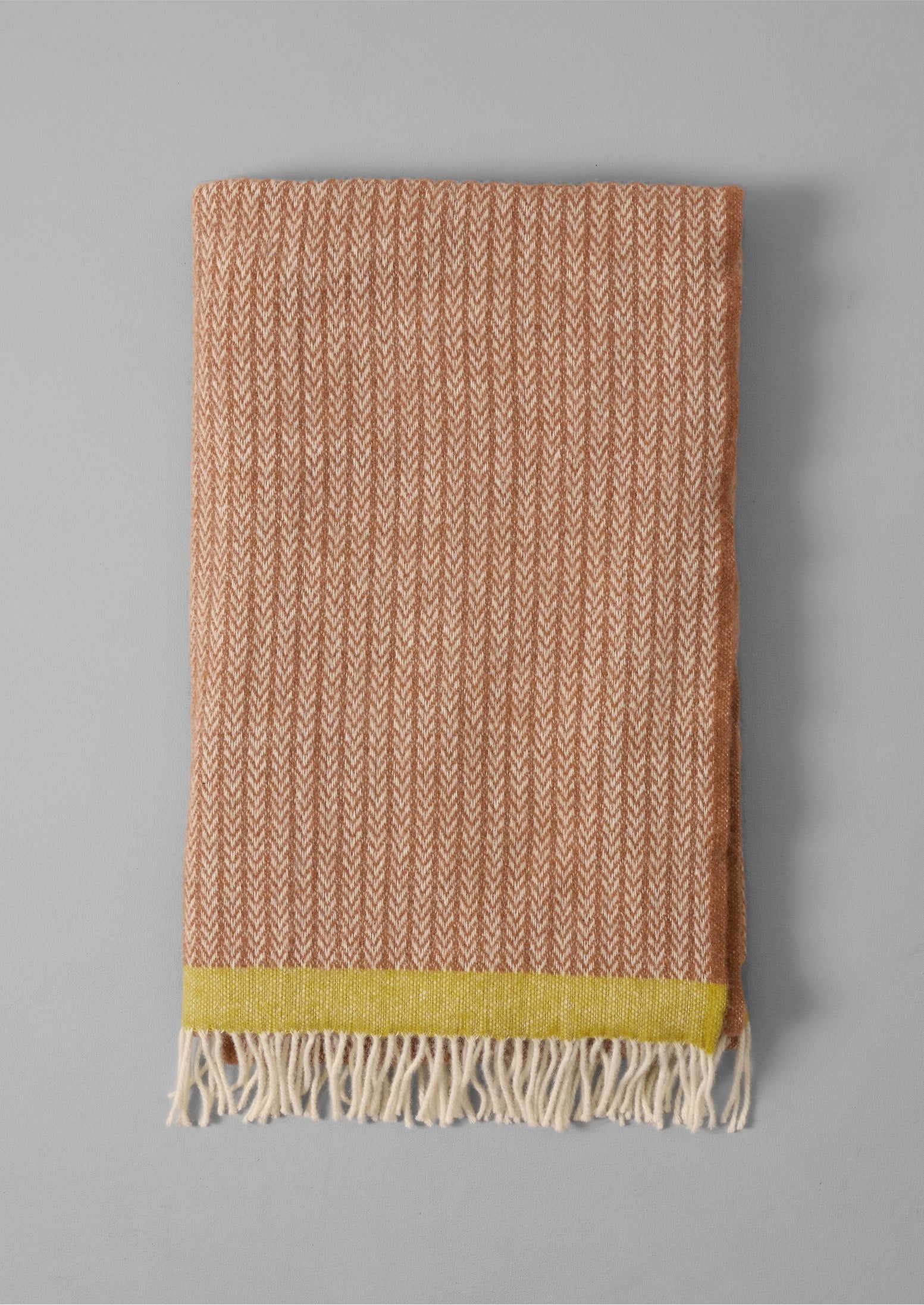 Chevron Wool Blanket | Nougat/Mimosa