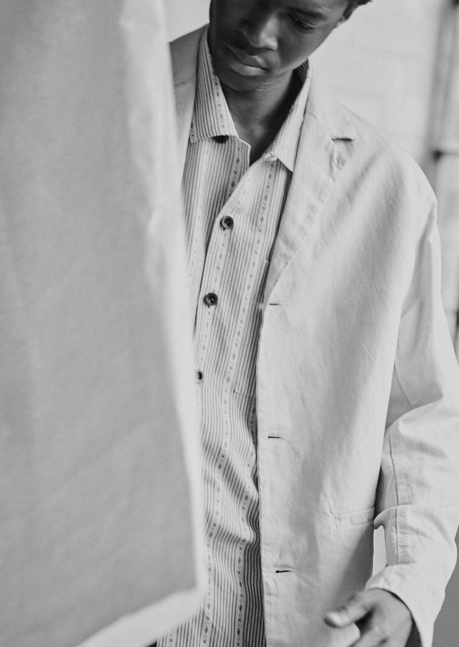 Cotton Linen High Break Blazer | Wood Ash 5 Cotton Linen High Break Blazer | Wood Ash