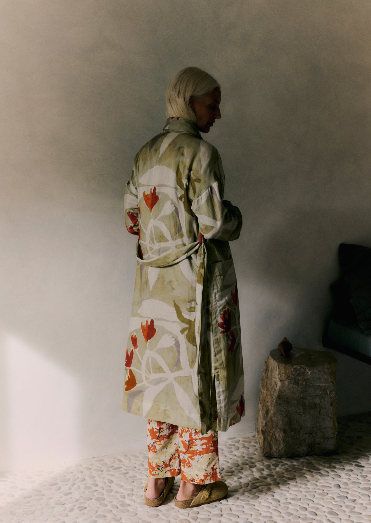 Watercolour Floral Cotton Silk Gown | Sage 3 Watercolour Floral Cotton Silk Gown | Sage