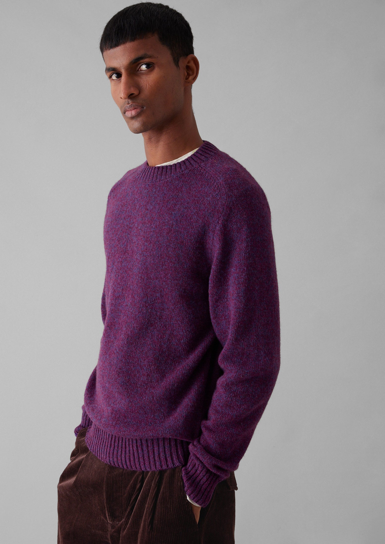 Wool Crew Neck Sweater | Amethyst 3 Wool Crew Neck Sweater | Amethyst