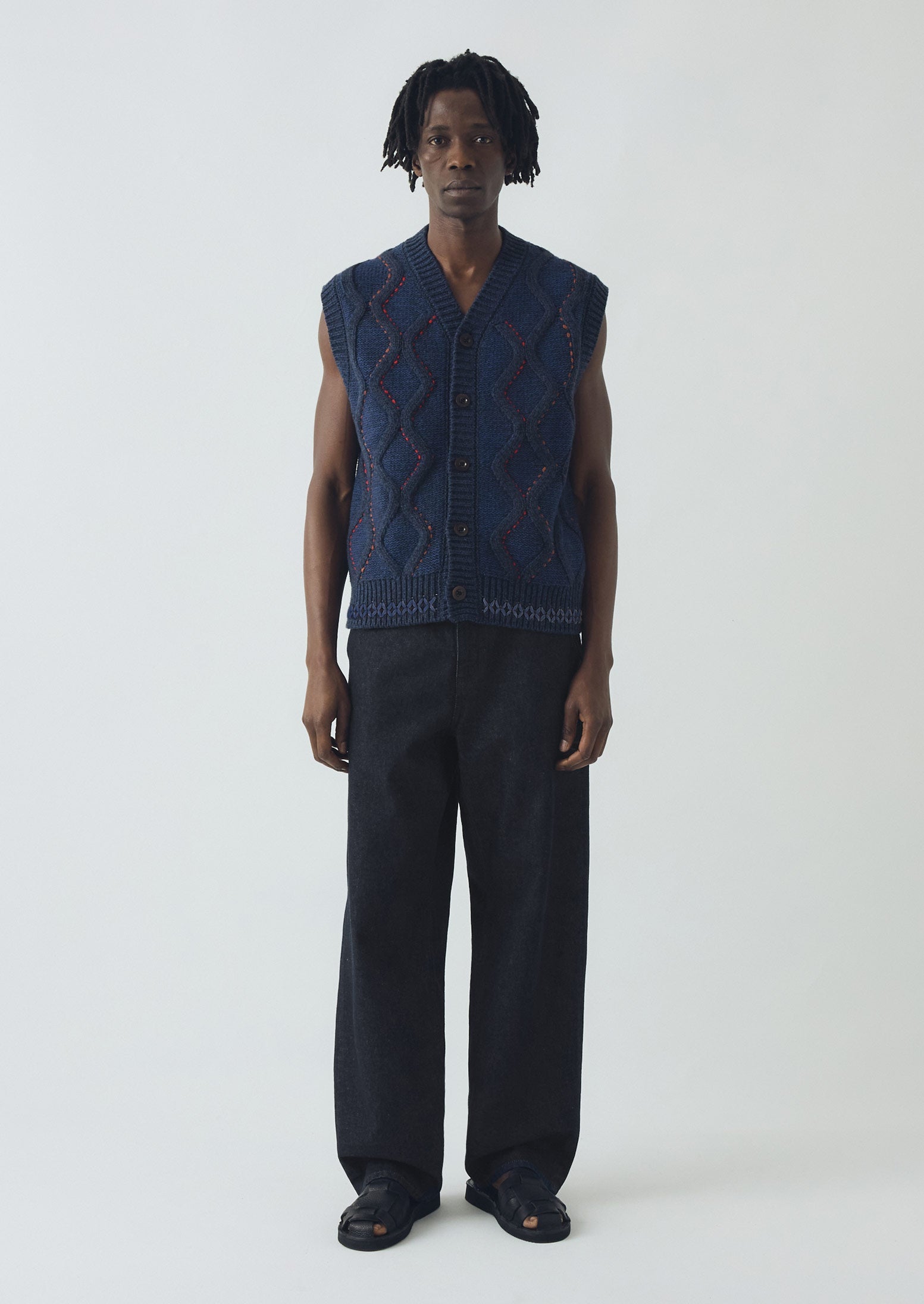 Hand Embellished Button Through Tank | Blue Multi 6 Hand Embellished Button Through Tank | Blue Multi