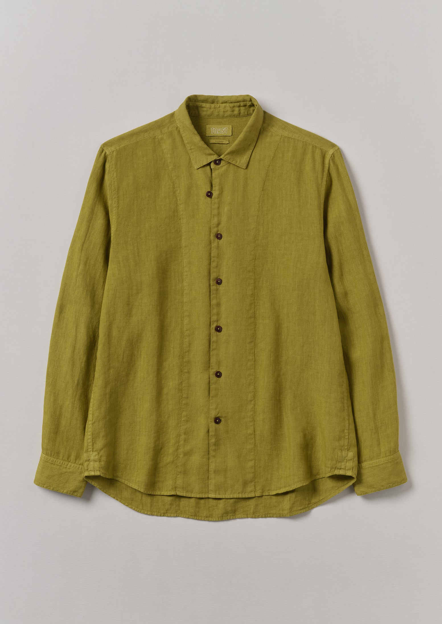 Loop Button Linen Shirt | Olivine