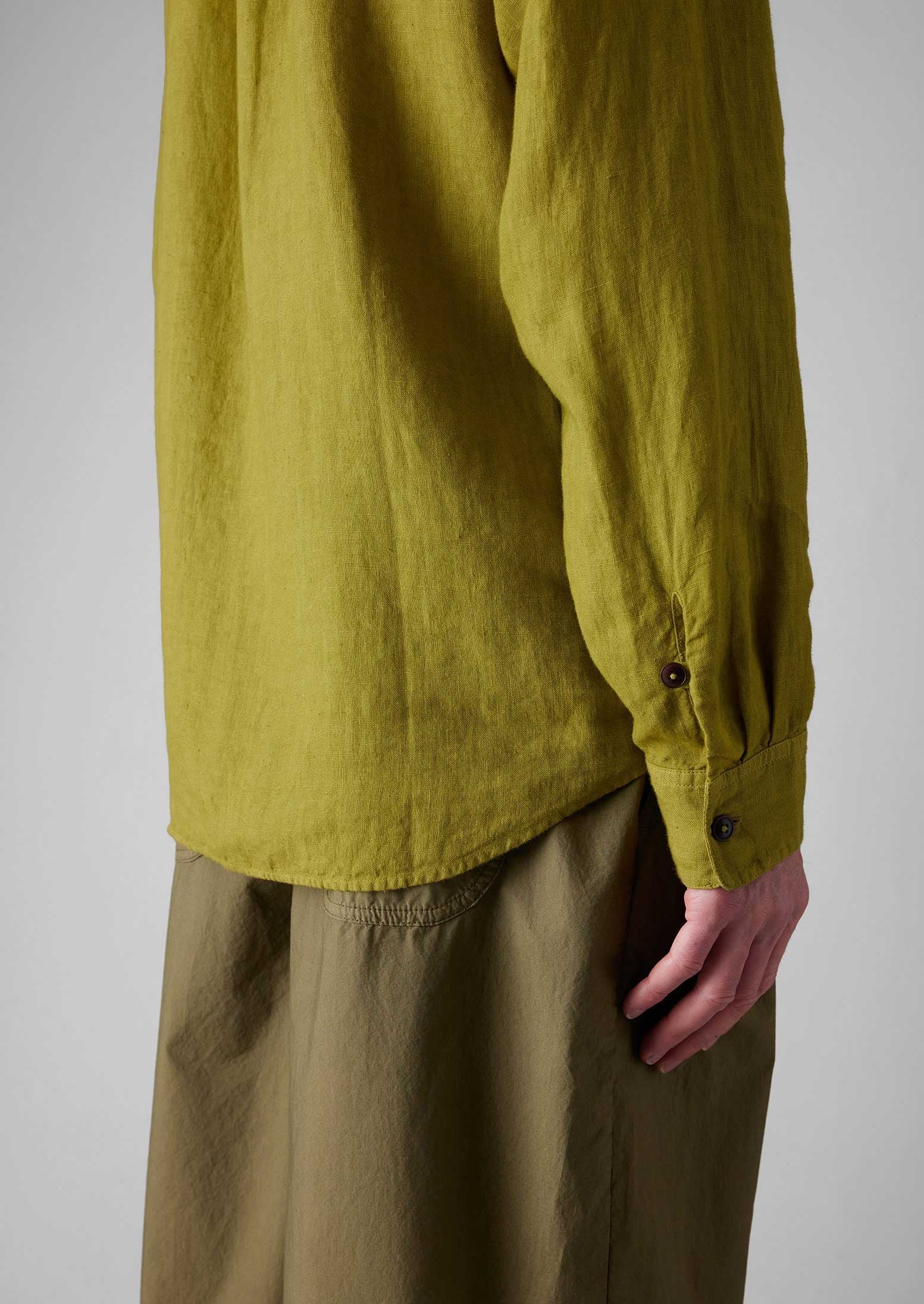 Loop Button Linen Shirt | Olivine 6 Loop Button Linen Shirt | Olivine