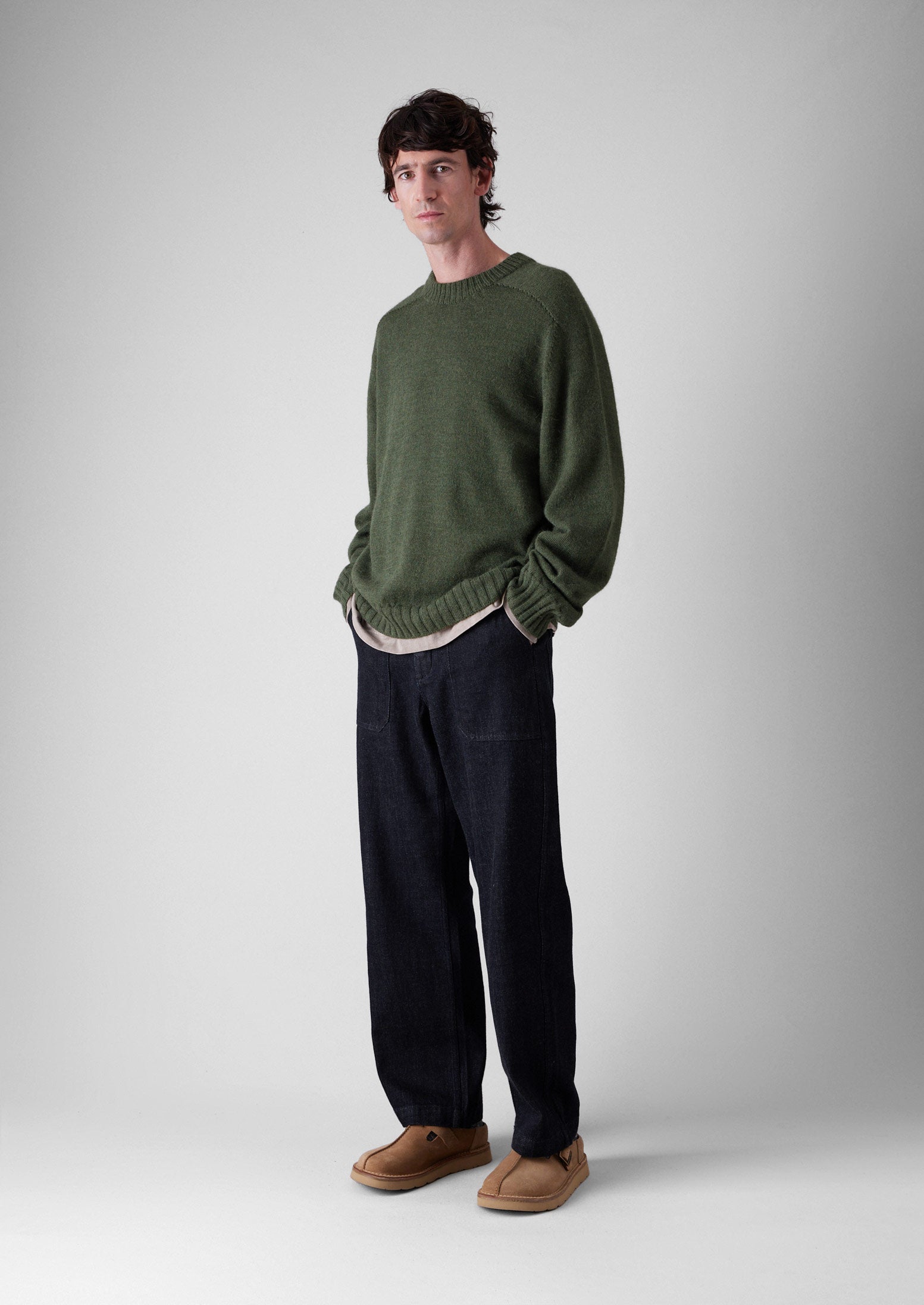 Wool Alpaca Easy Sweater | Forest Green 6 Wool Alpaca Easy Sweater | Forest Green