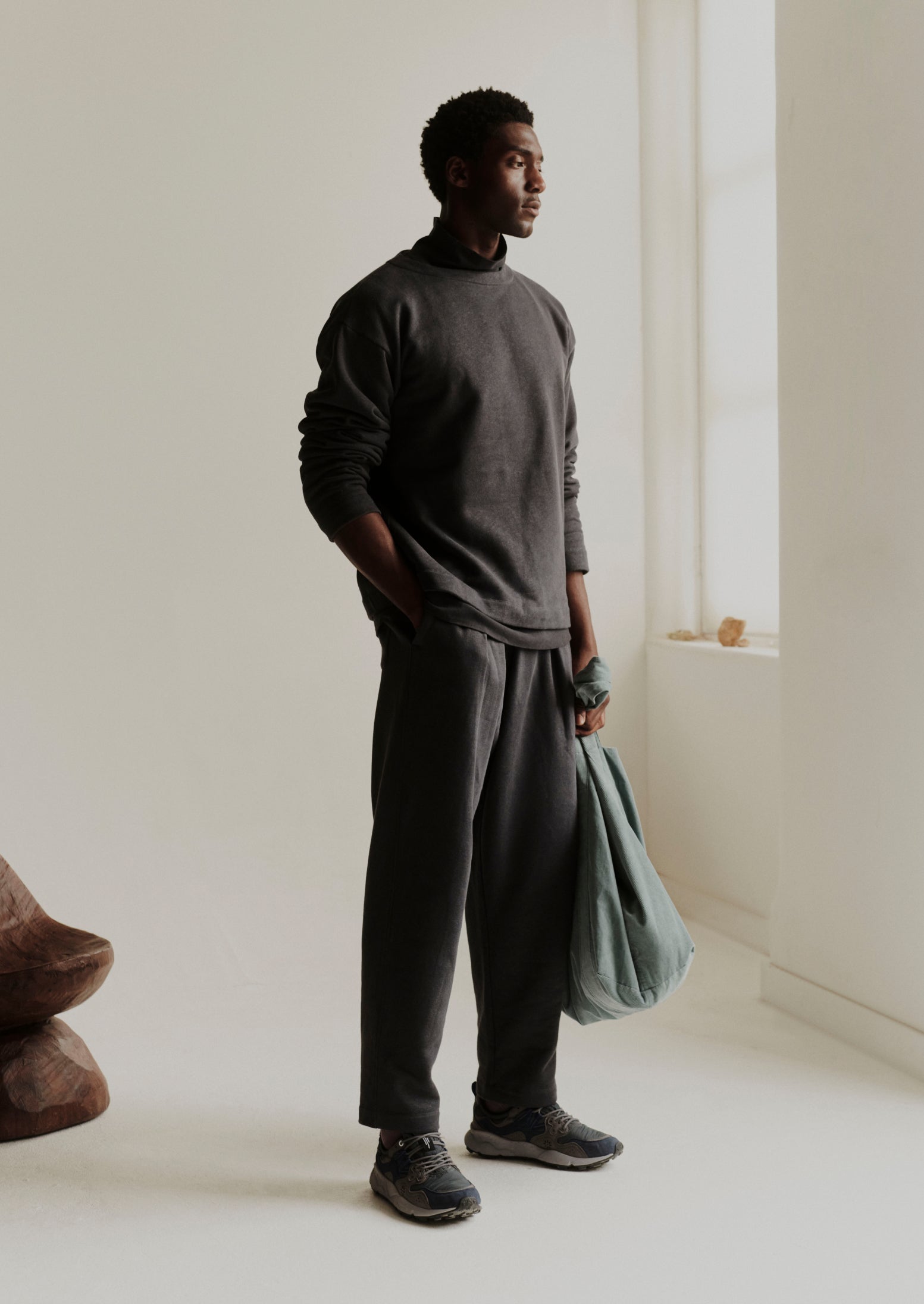 Brushed Cotton Hemp Lounge Trousers | Charcoal 3 Brushed Cotton Hemp Lounge Trousers | Charcoal