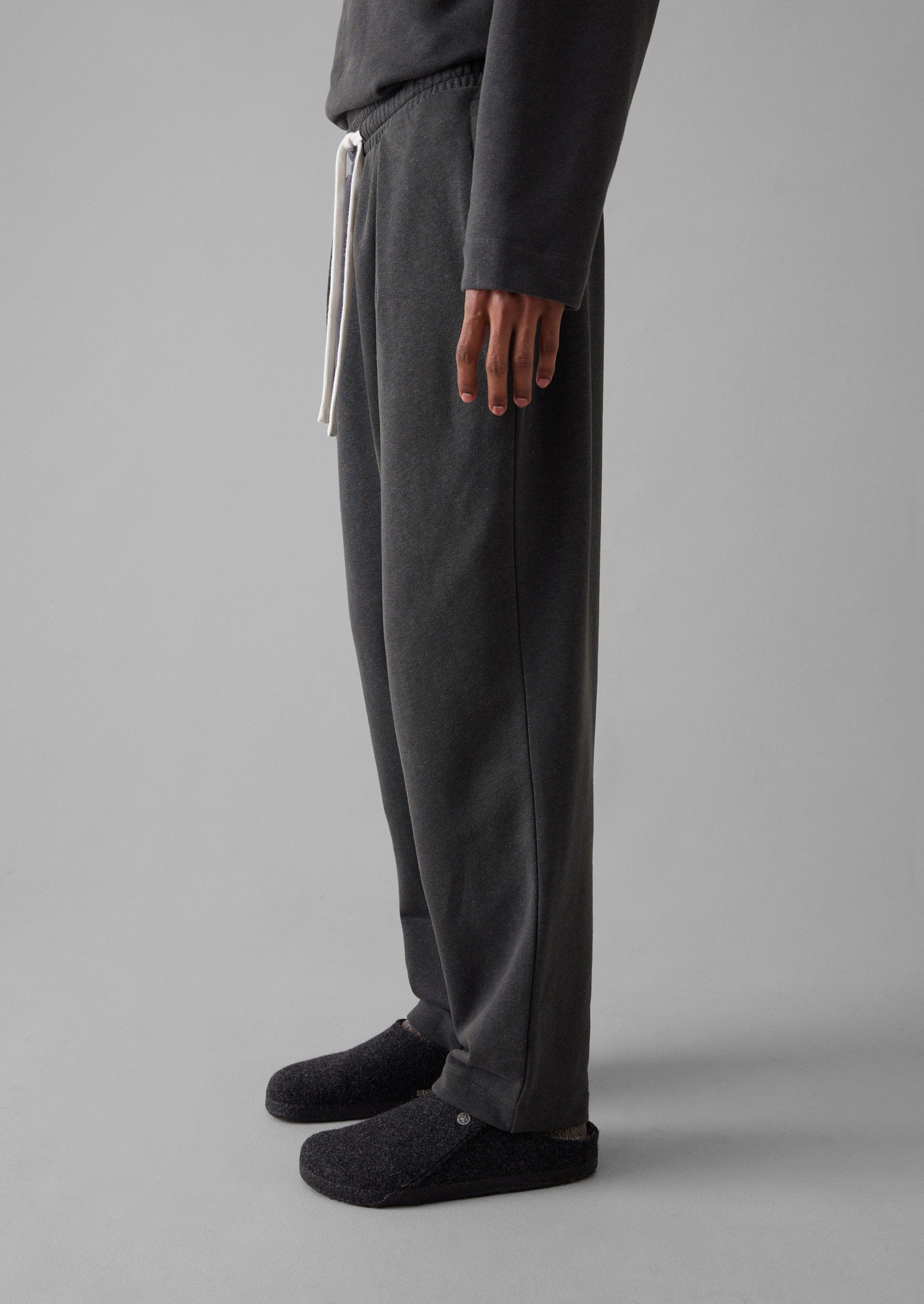 Brushed Cotton Hemp Lounge Trousers | Charcoal 4 Brushed Cotton Hemp Lounge Trousers | Charcoal
