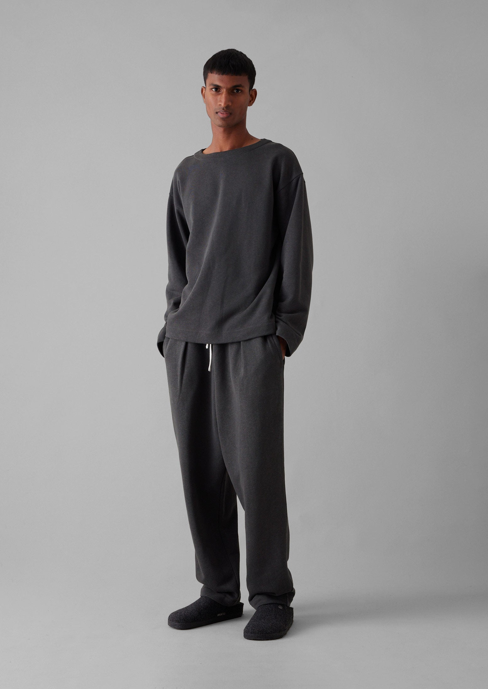 Brushed Cotton Hemp Lounge Trousers | Charcoal 5 Brushed Cotton Hemp Lounge Trousers | Charcoal